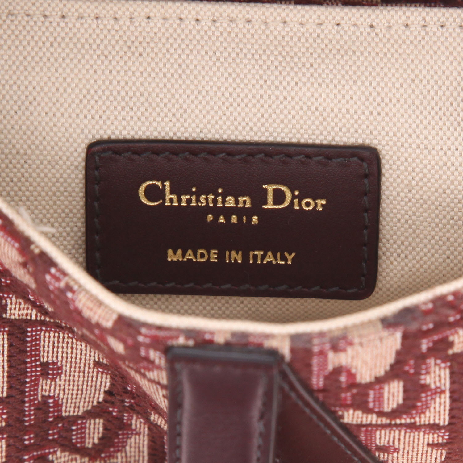 Dior Saddle mini handbag in burgundy monogram canvas Oblique and burgundy leather1:1High-quality replica