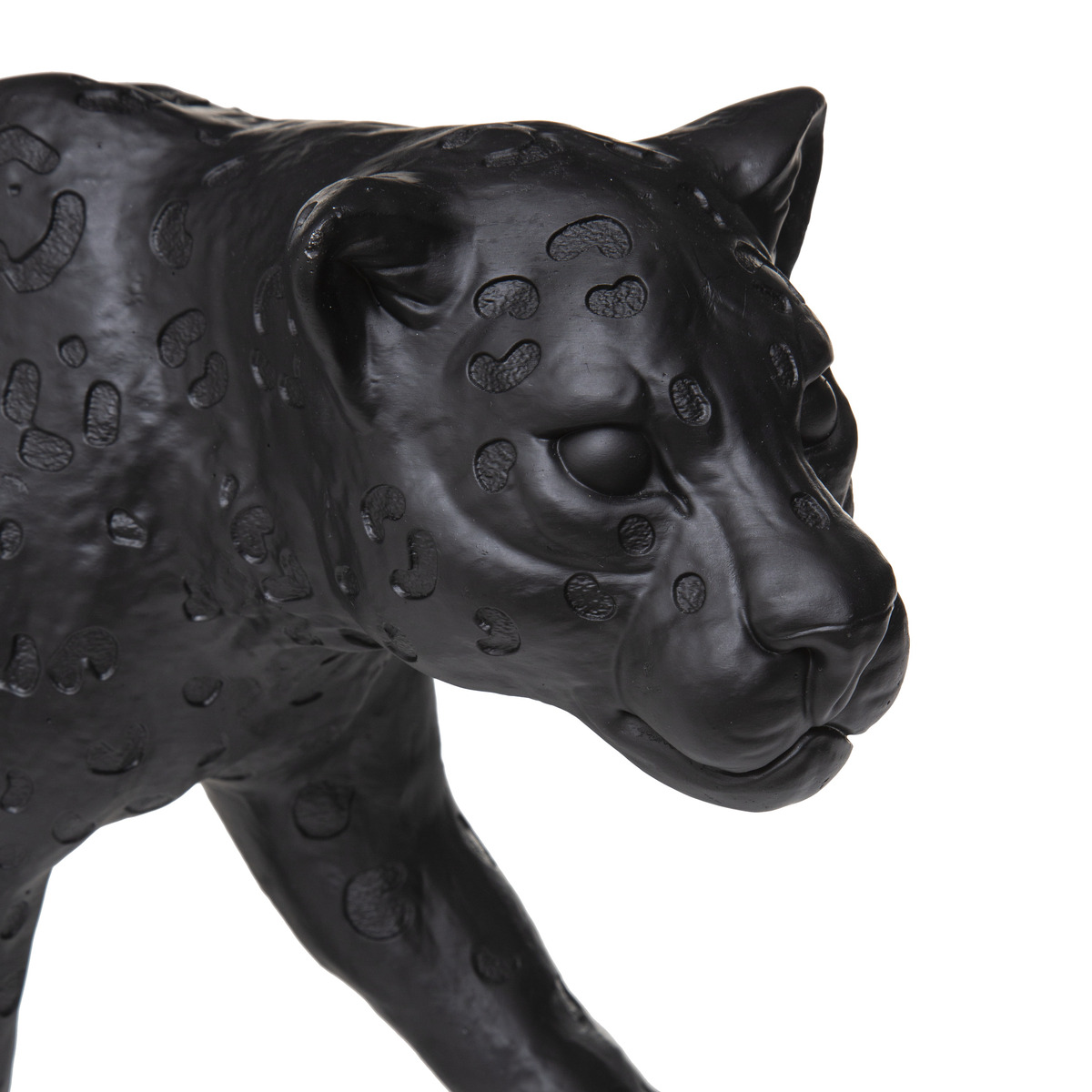 Leopard statue, resin Black, H.28 cm