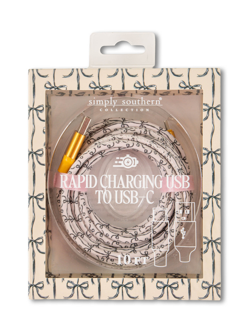 0126-TECH-CBL10-C-BLKBOW - Simply Southern Outlet