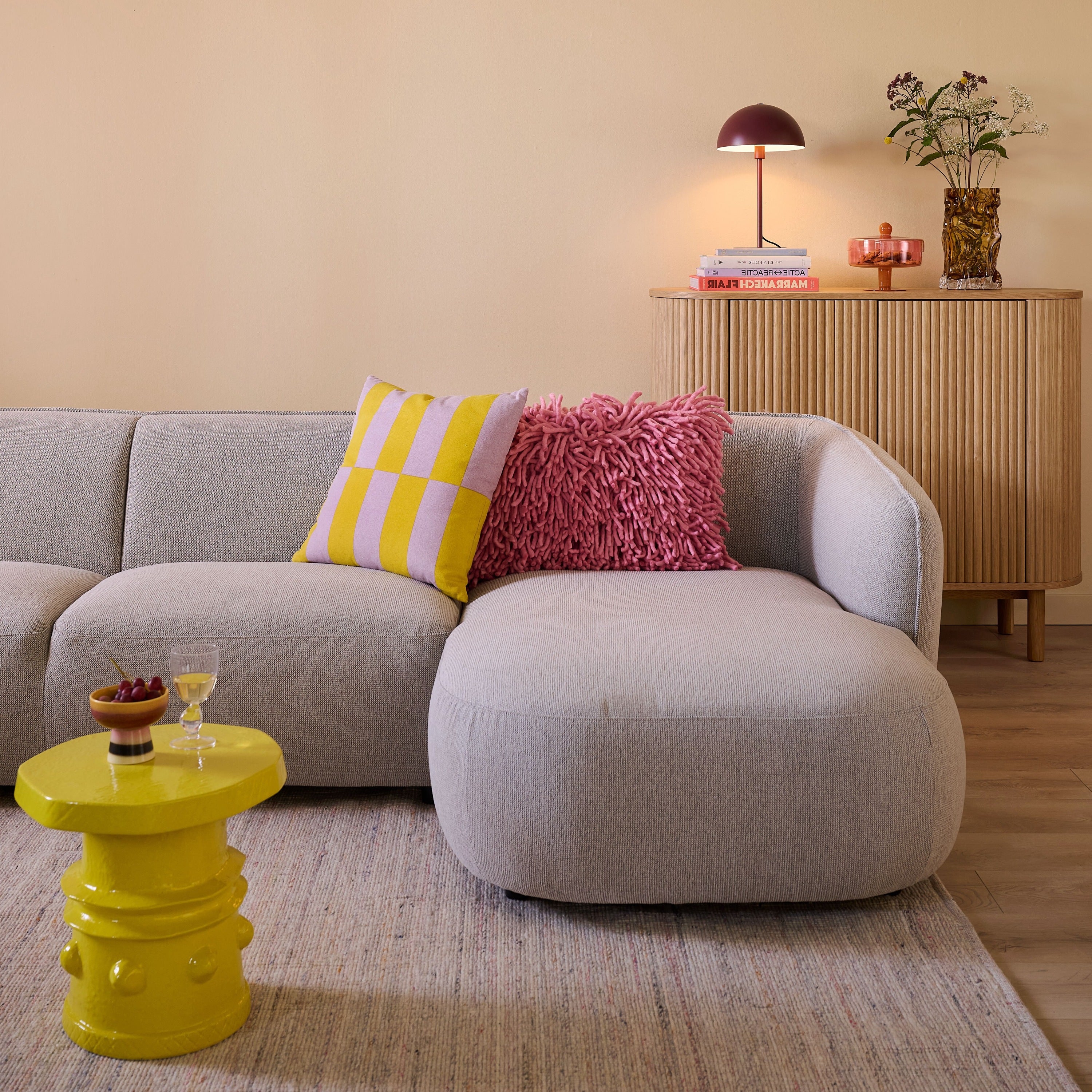Blokker Soft Hoekbank met Chaise Longue Rechts - Naturel Melange