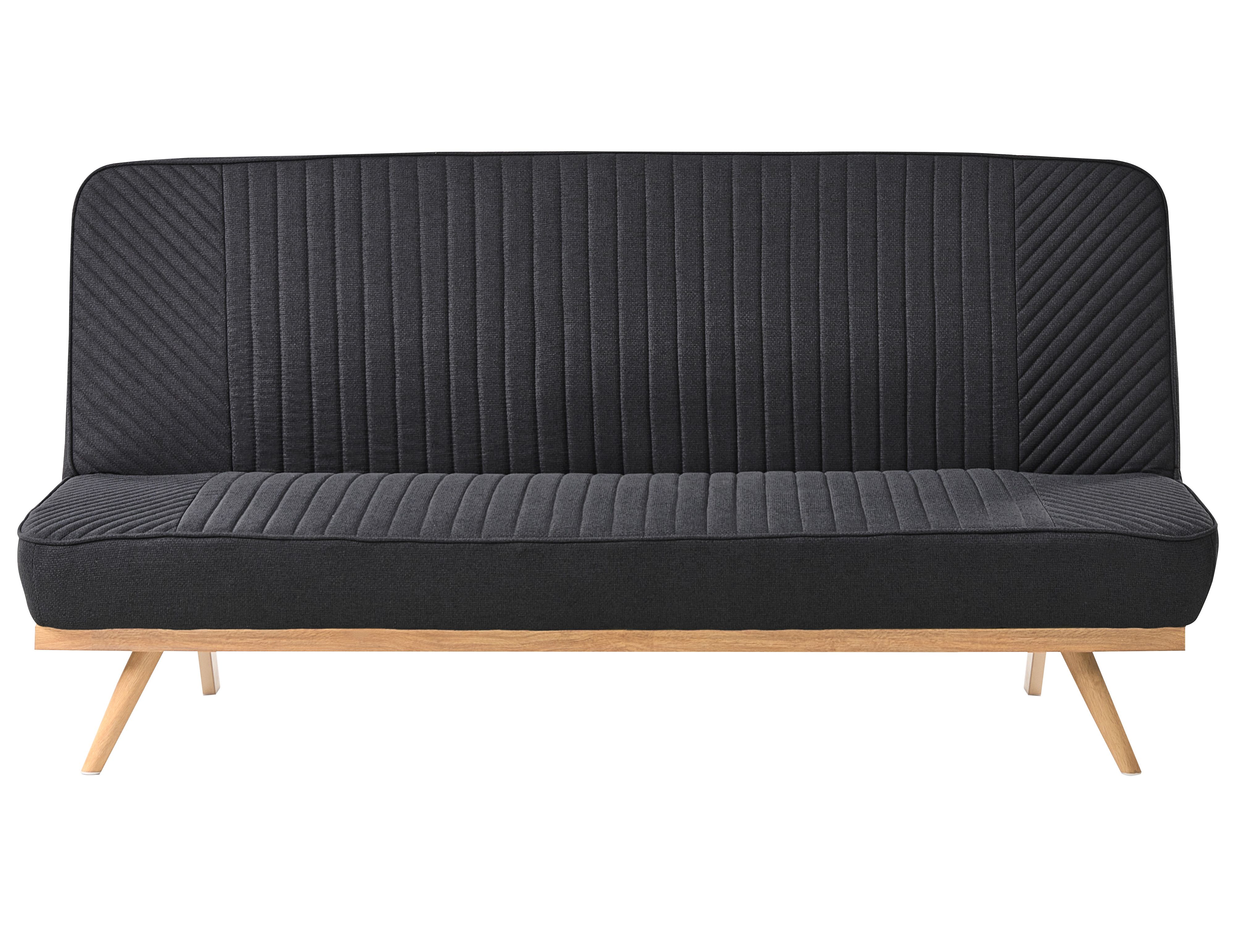 Sofa Bed 2 Seater KALFAFEL Fabric Black