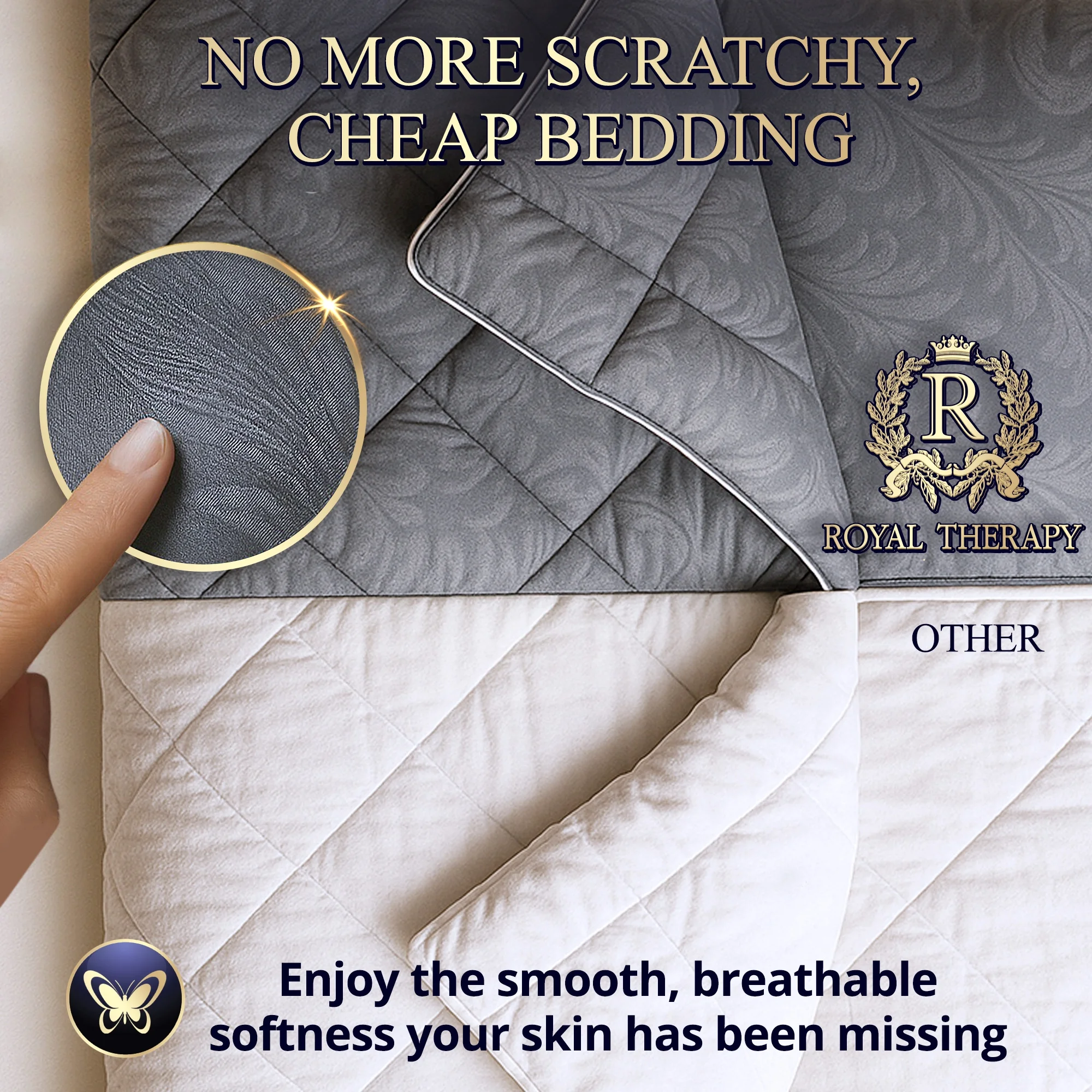 Royal Therapy Queen Size Comforter �C White Comforter, Down Alternative Bed Comforter, Fluffy Duvet Insert, Cool And Comfortable - Image 13