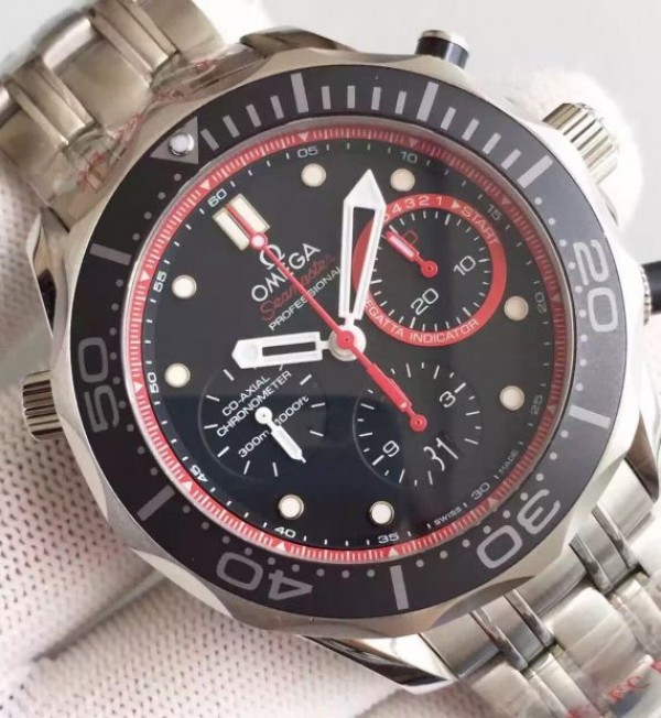 Replica Omega Seamaster 300m Diver ETNZ Limited Edition Black Rubber Strap A7753 - Elite Watch Atelier