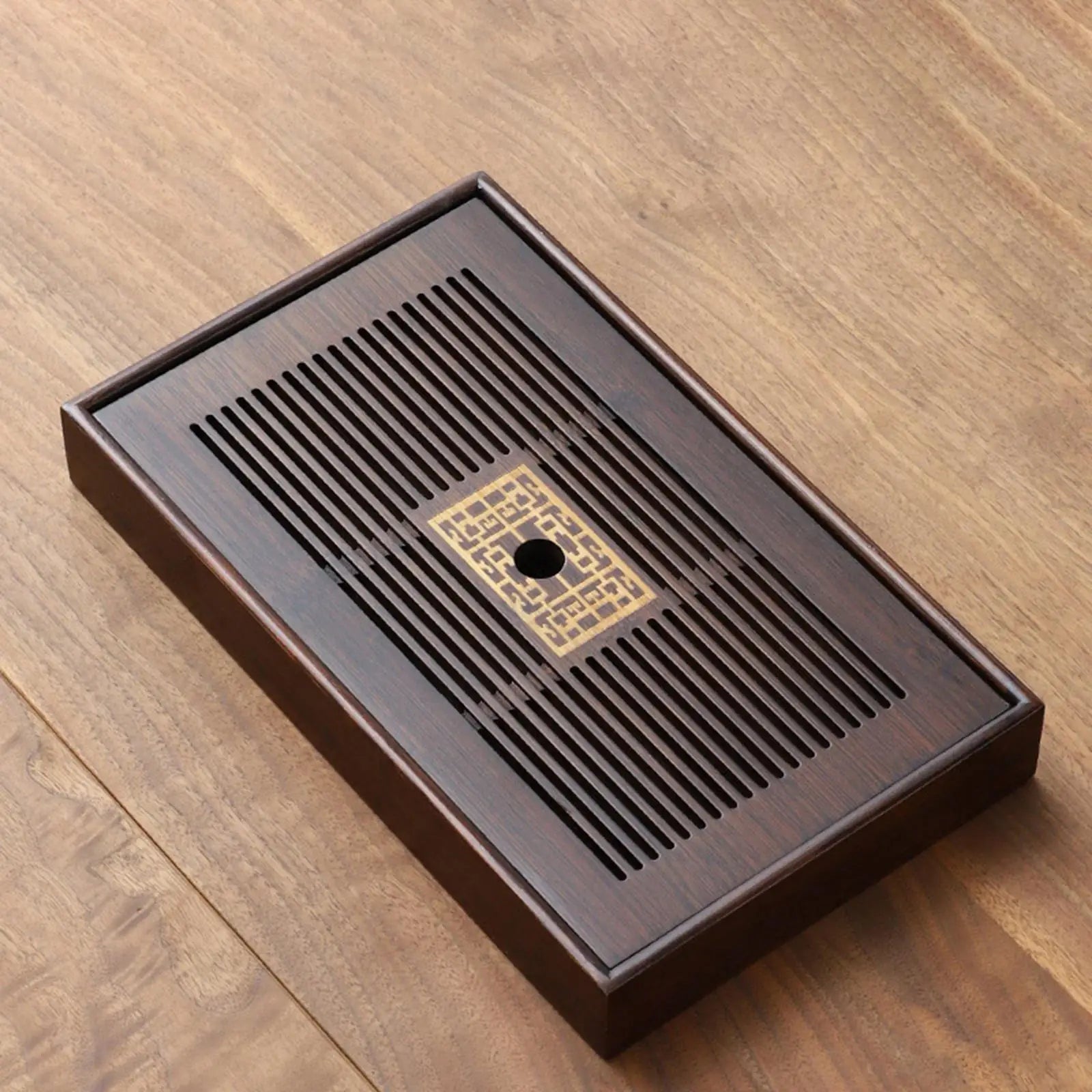 Multifunctioneel Groot Bamboe Dienblad met Afvoer voor Thee – Duurzaam en Elegant Design