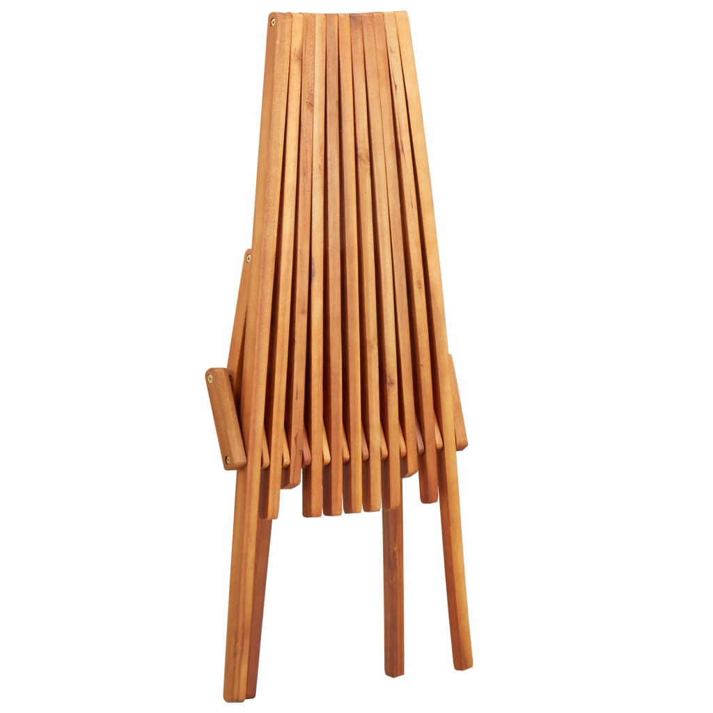 vidaXL 1/2x Solid Acacia Wood Folding Outdoor Lounge Chairs Deck Chair Seat - Image 10