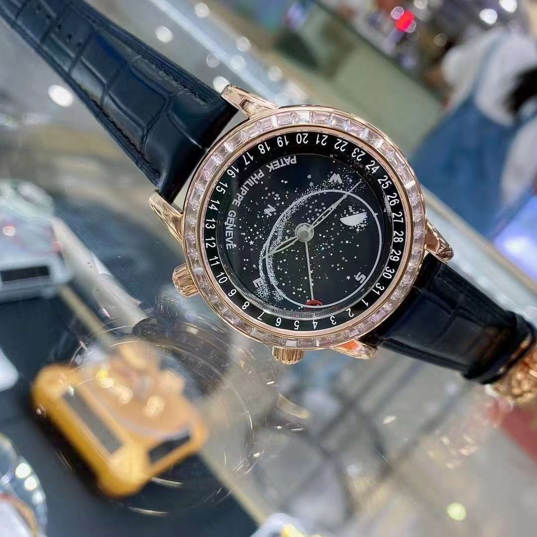 Patek Philippe Sky Moon Celestial 6104R Replica Watch Black Dial 40mm - Elite Watch Atelier
