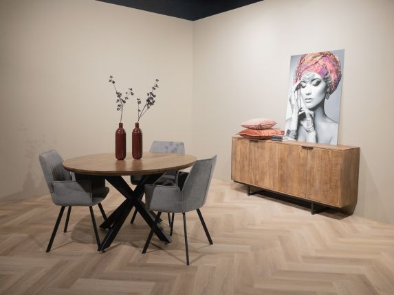 Livingfurn - Eetkamertafel Jesper Round 130cm - Mangohout