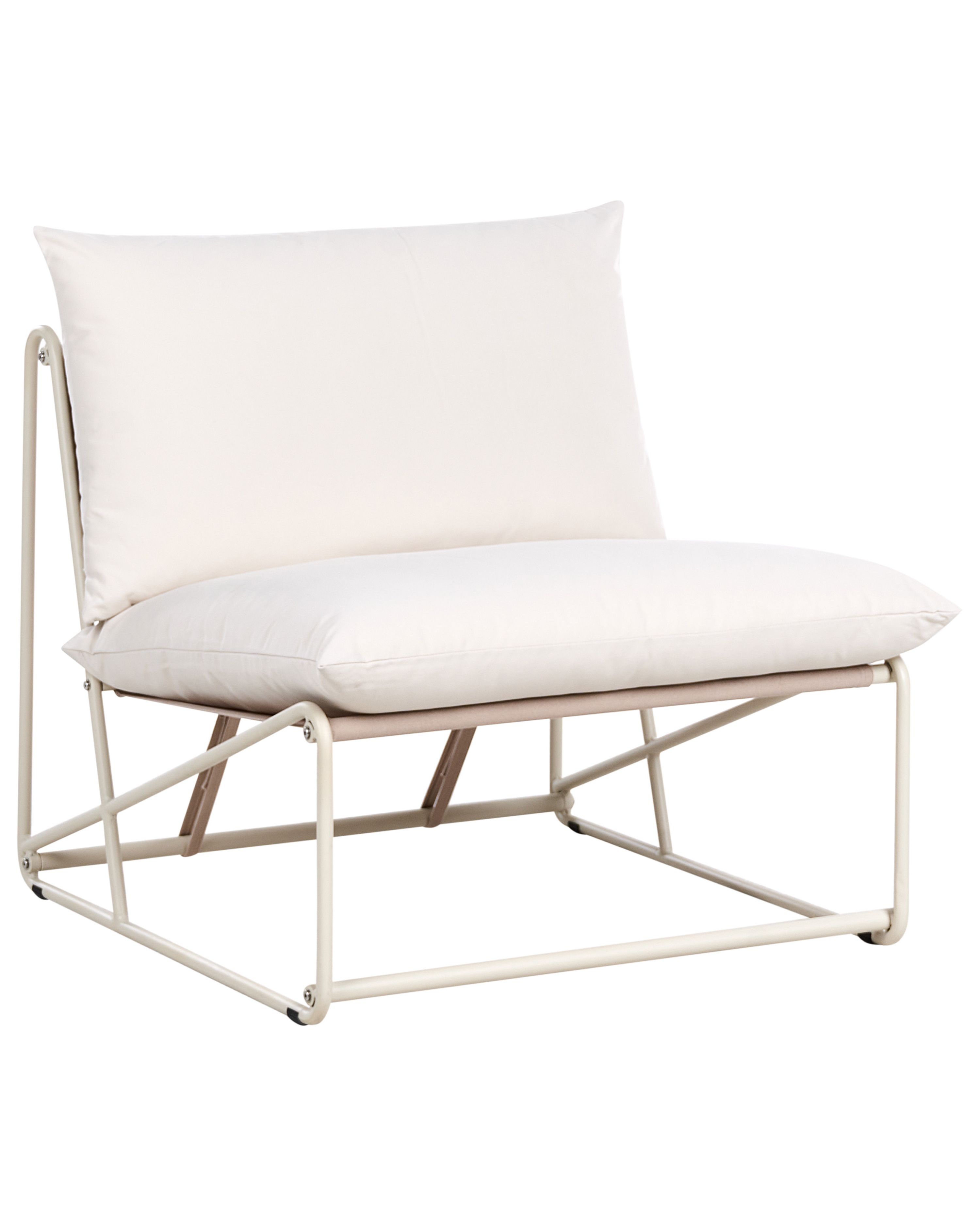 Garden Chair with Cushion PICO Metal Light Beige