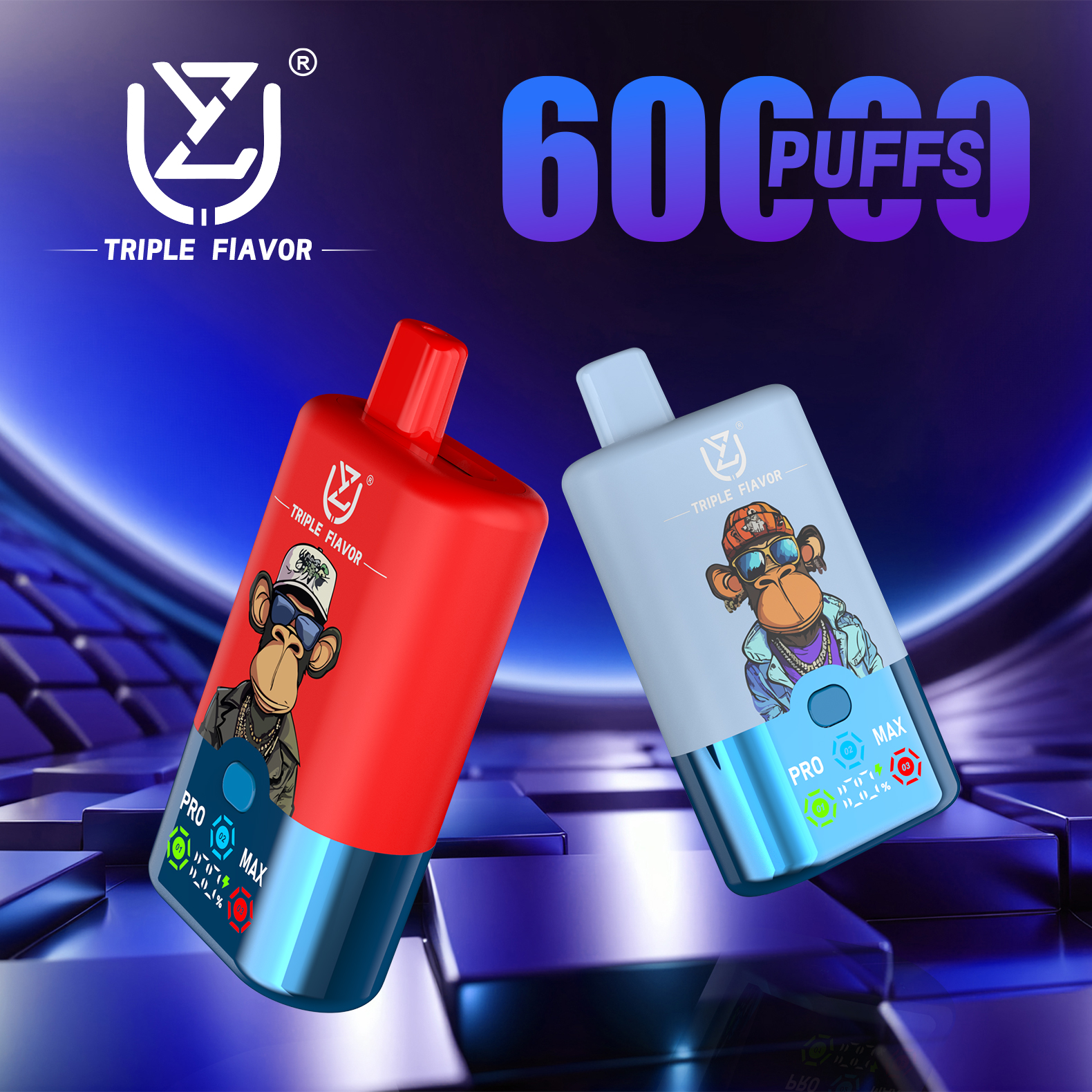 UZY Triple Flavor 60000 Puffs Disposable Vape 3 Flavors Switching
