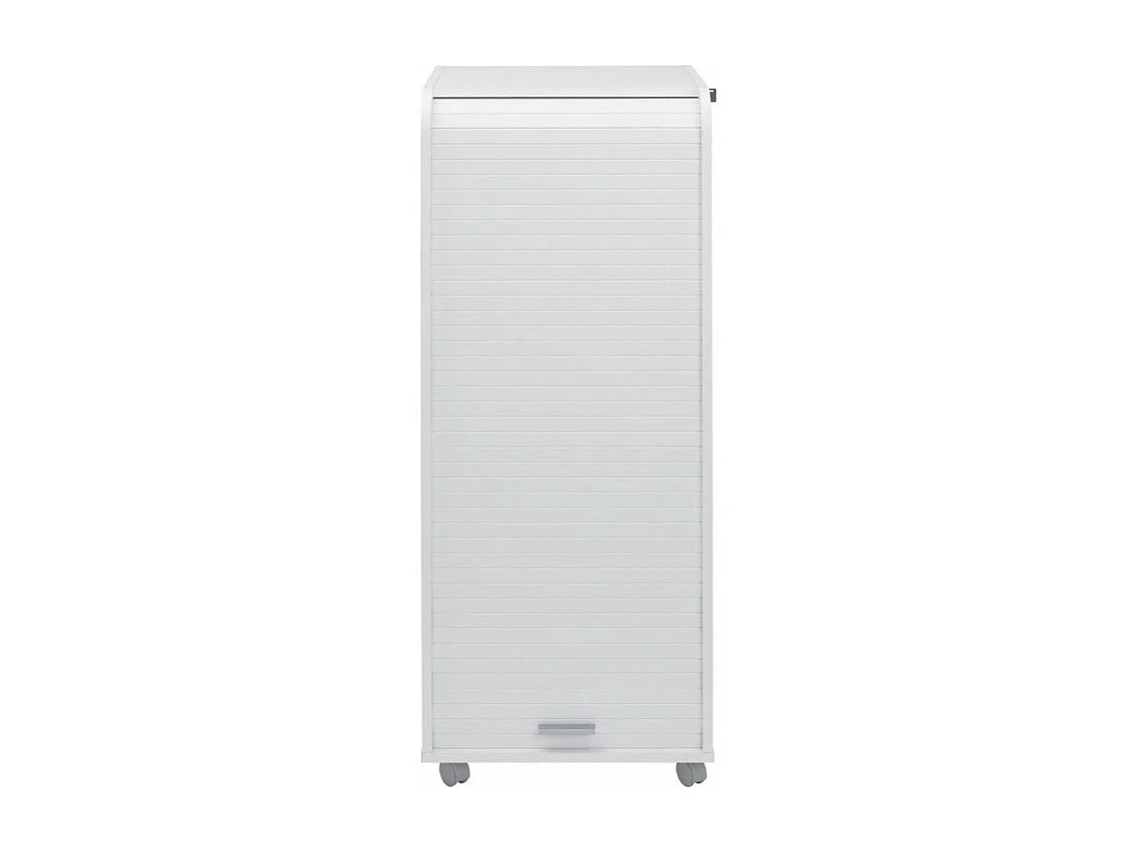Grand caisson à rideau sur roulettes 3 tiroirs blanc Orga 108cm