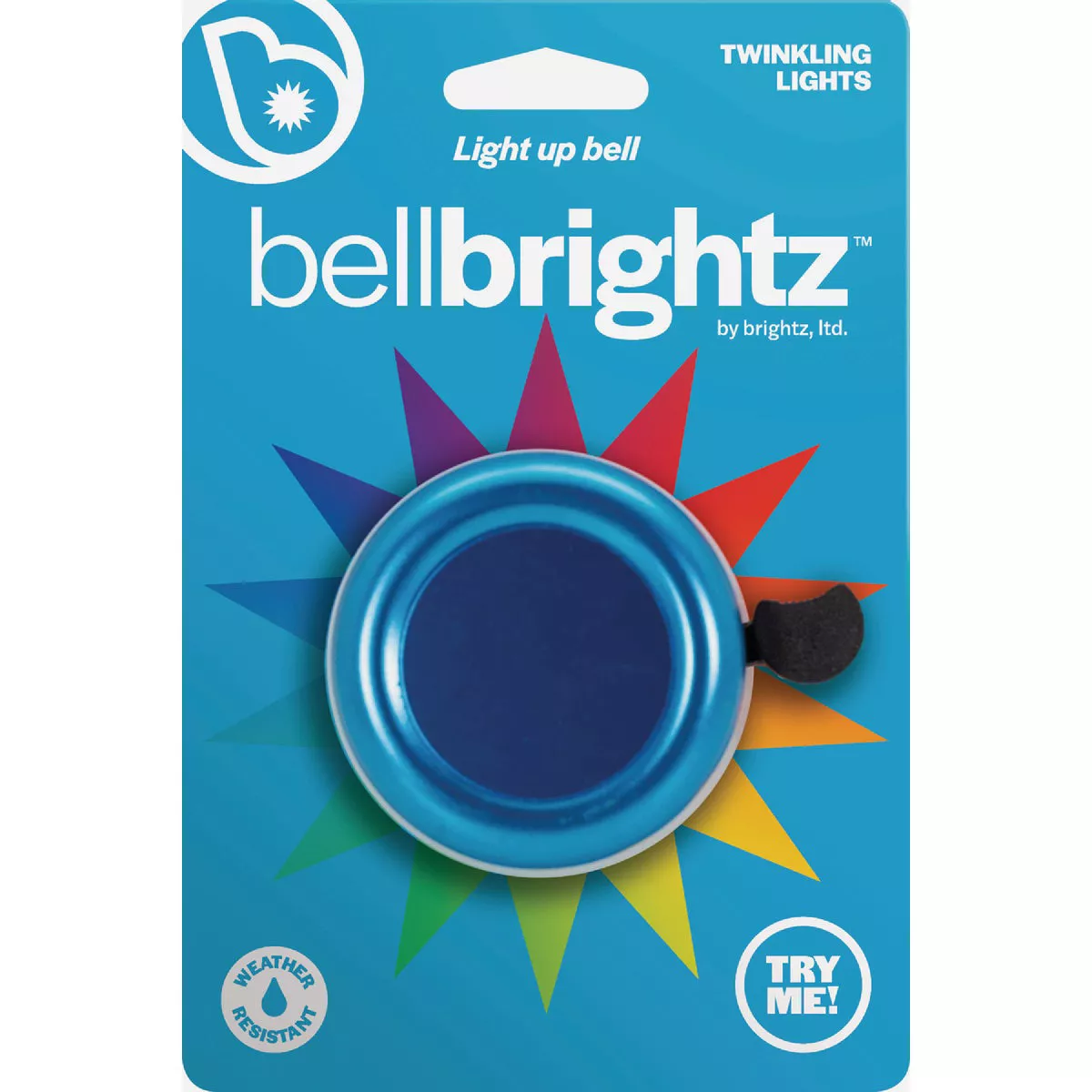 BellBrightz Blue Bicycle Bell with Twinkling Multicolor LEDs