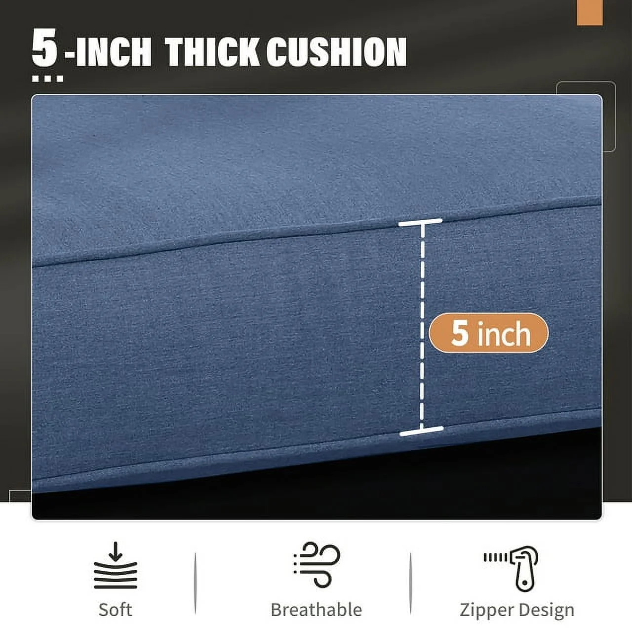 CozyHom 5 Pcs Outdoor Patio Aluminum Furniture Sofa Sets, Outside Patio Conversation Couch Sets With Table&Cushions for Garden Porch, Gray - Image 71