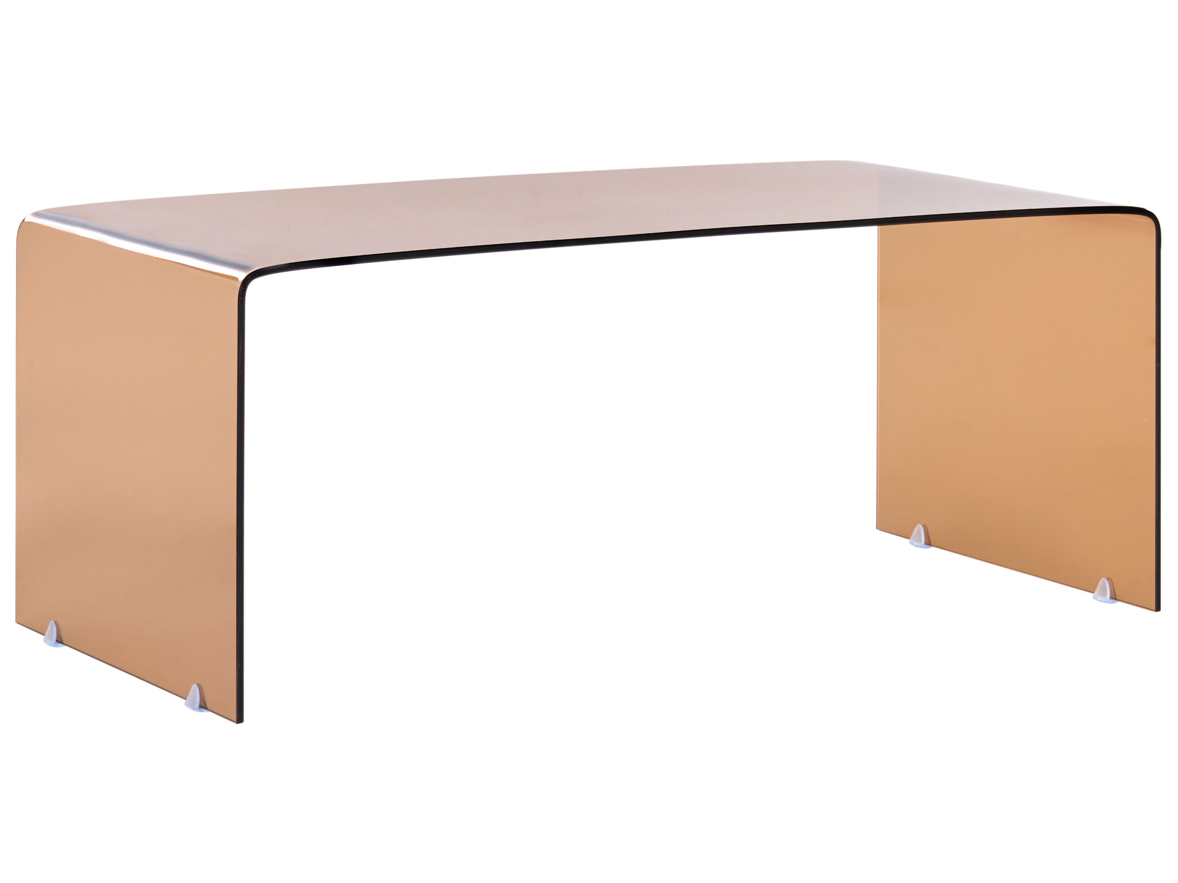 Coffee Table KENDALL Tempered Glass Brown