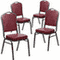Flash Furniture 4 Pack HERCULES Series Crown Back Stacking Banquet Chair in Black Patterned Fabric - Gold Vein Frame - Image 24