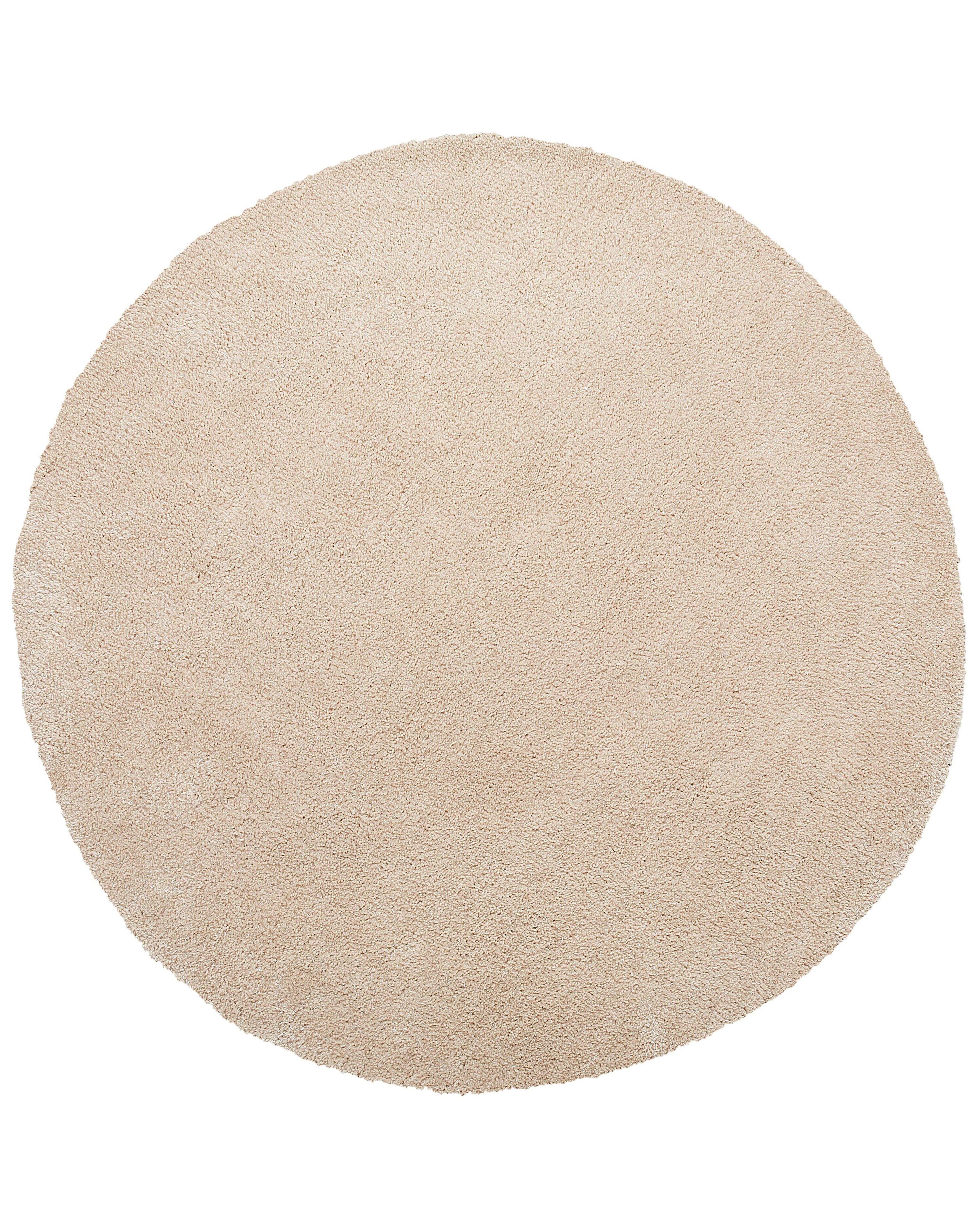 Shaggy Rug DEMRE Beige ø 140 cm