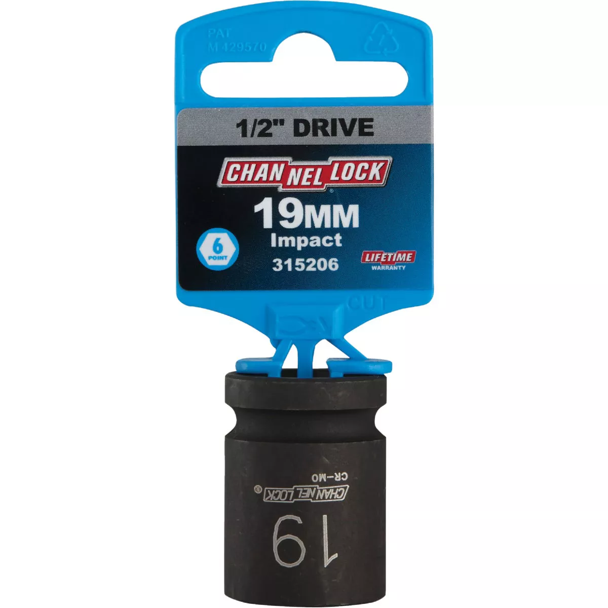 Channellock 1/2 In. Drive 19 mm 6-Point Shallow Metric Impact Socket