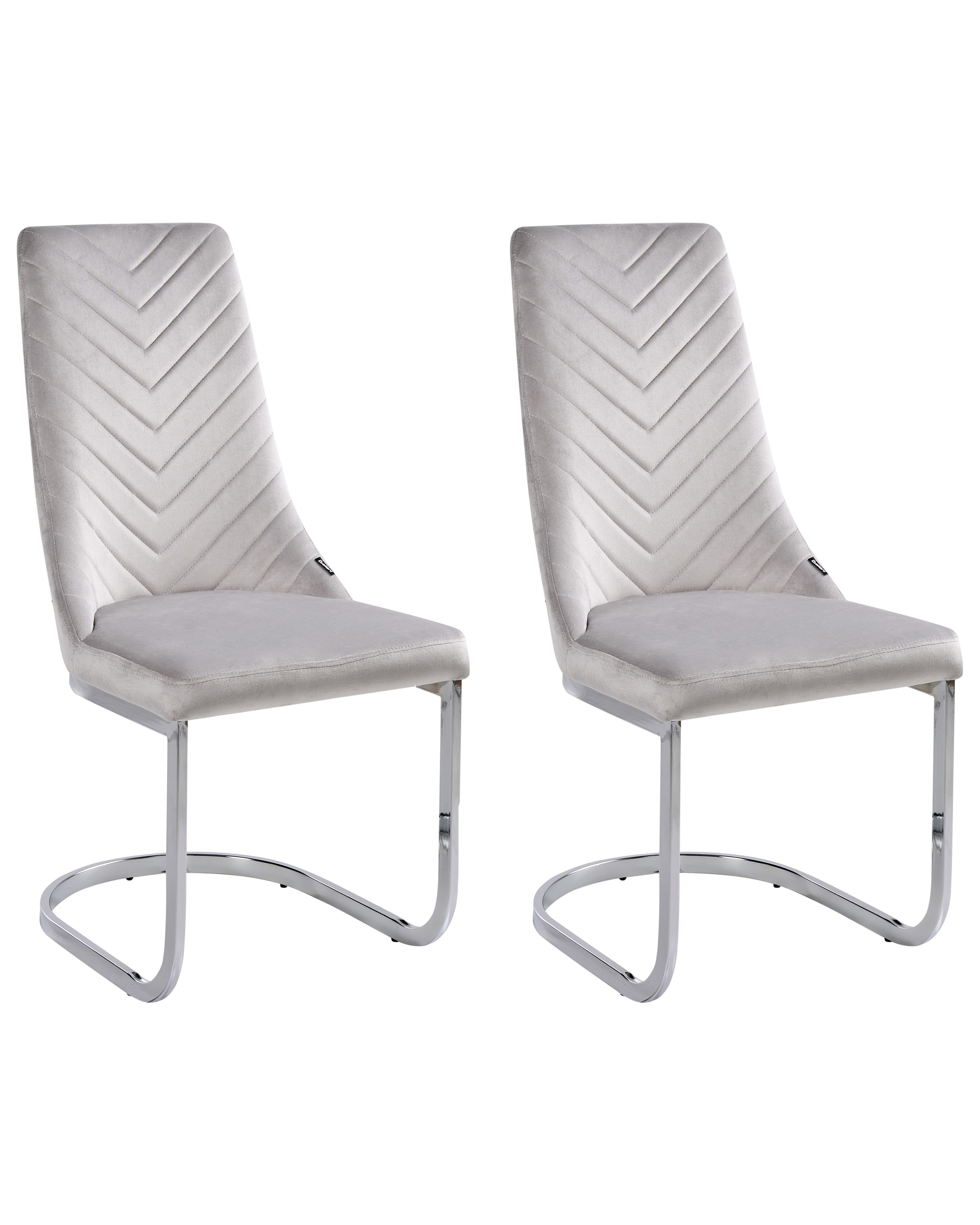 Set of 2 Dining Chairs ALTOONA Velvet Grey
