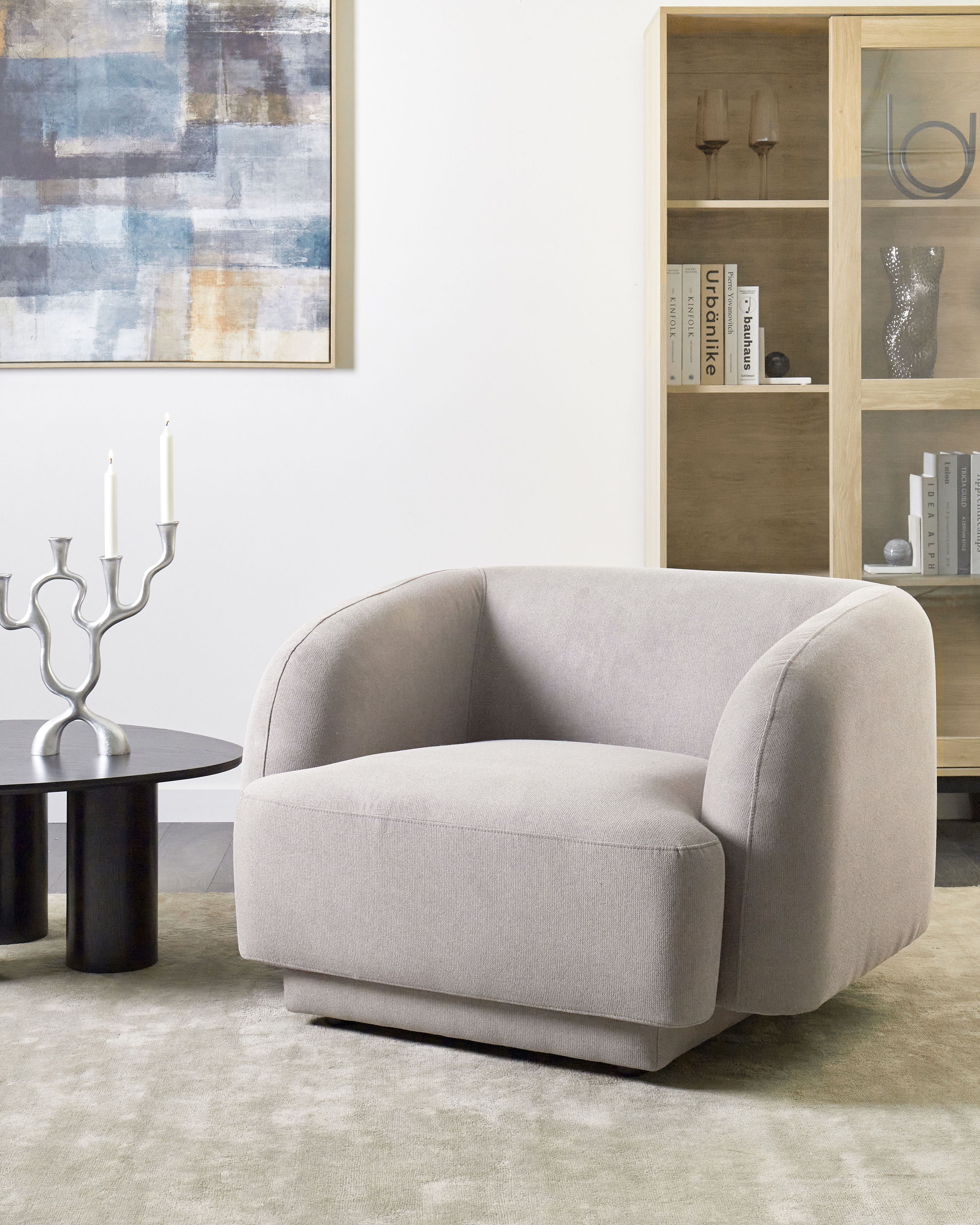 Armchair SKJANES Fabric Light Grey