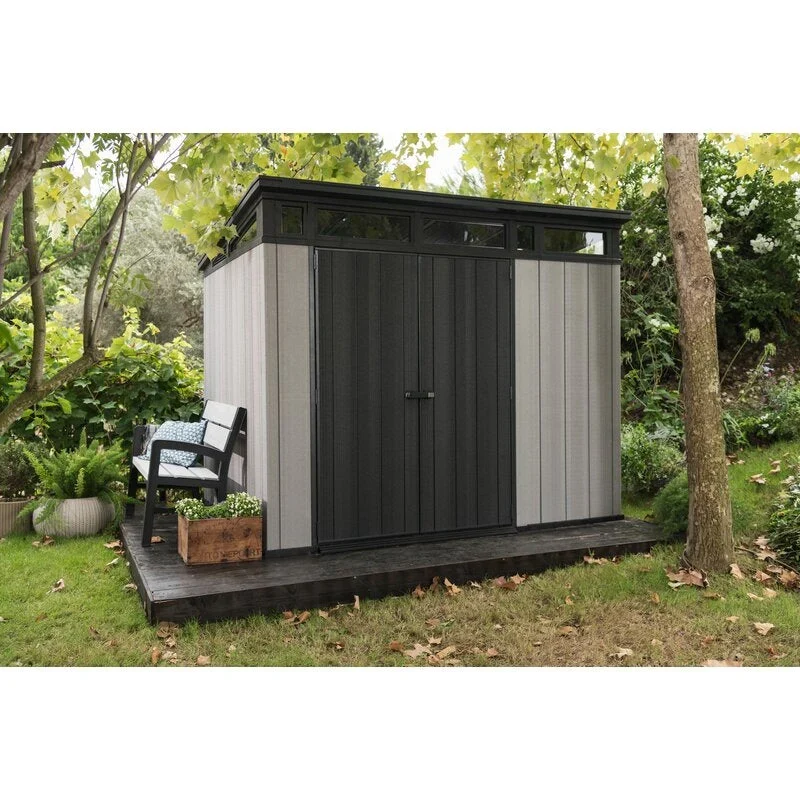 Artisan Plastic Storage Shed 9 ft W x 7.5 ft D Grey & Black - Artisan 97 - Image 4 Artisan Plastic Storage Shed 9 ft W x 7.5 ft D Grey & Black - Artisan 97 - Image 4