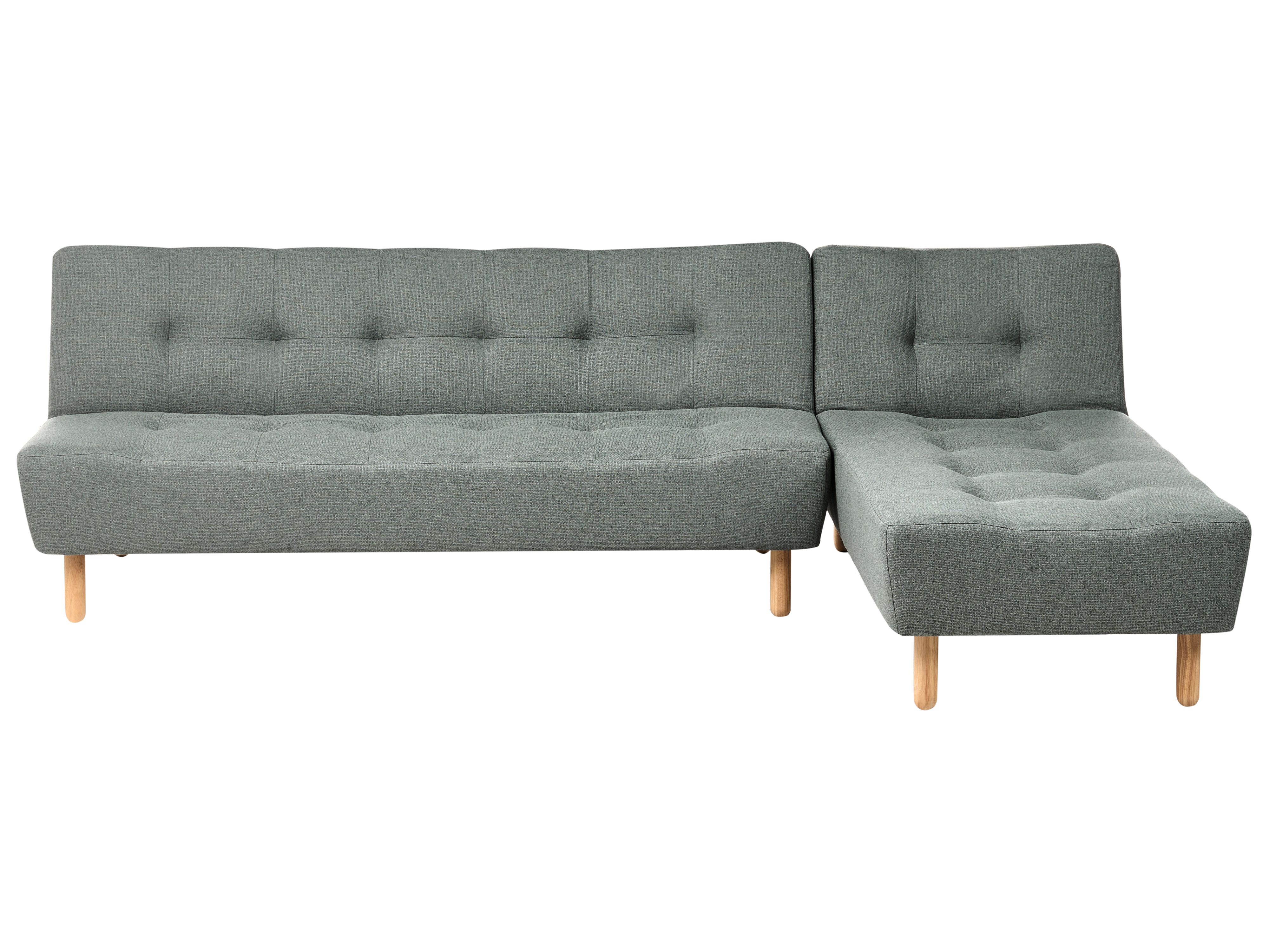 Modular Corner Sofa Bed 4 Seater ALSTEN Fabric Green Left Hand