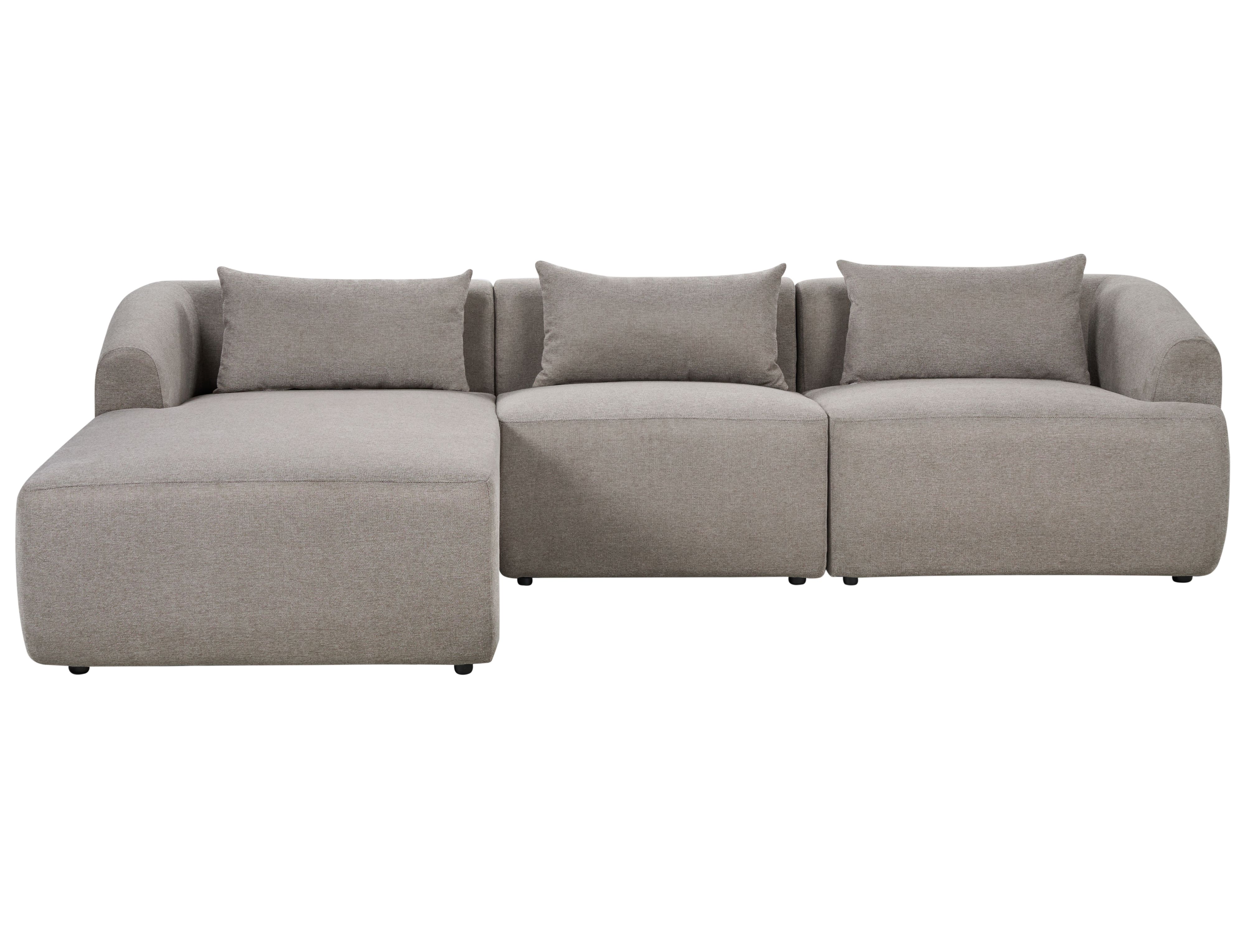 Corner Sofa 3 Seater SVANSELE Fabric Taupe Right Hand
