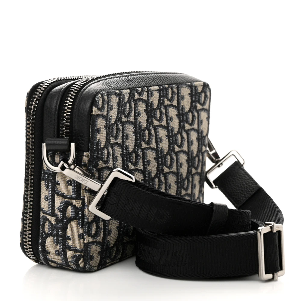 Dior x Kenny Scharf Charcoal Oblique Embroidered Canvas Patches Crossbody Silver Hardware High-quality Replica1:1High-quality replica
