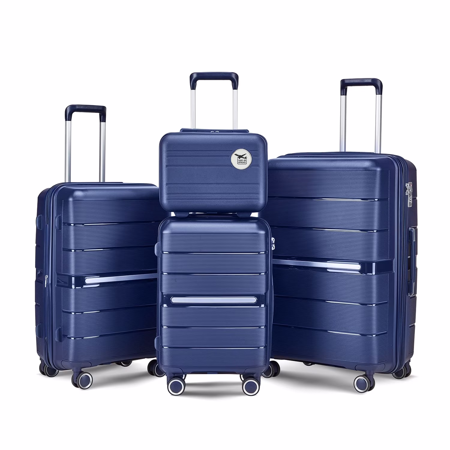 4 Piece Luggage Set, Expandable Lightweight Suitcase Set, PP Materials Travel Luggage with TSA Lock Spinner Wheels, White (14/20/24/28) - Image 9
