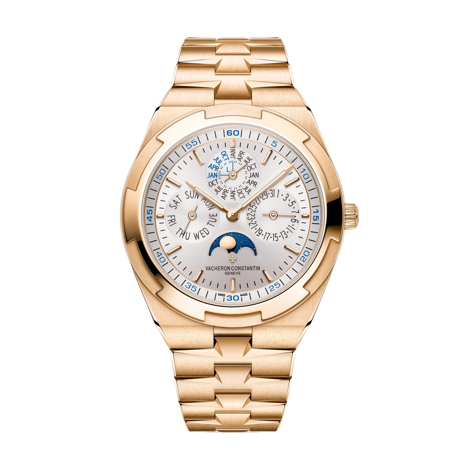 Fake Vacheron Constantin Replica Watches Overseas perpetual calendar ultra-thin 41.5 MM PINK GOLD 4300V/220R-B064(1:1 replica) - Top club