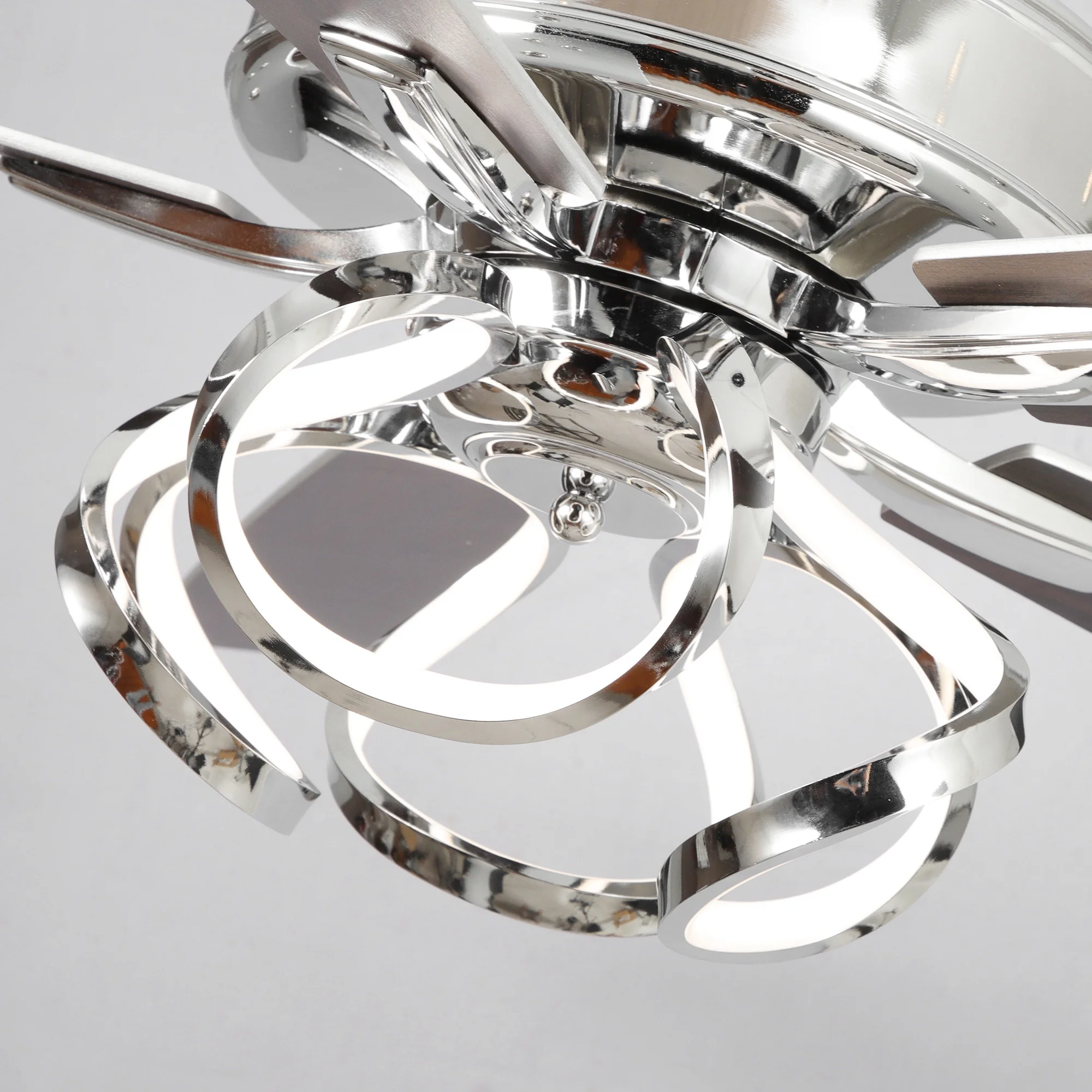 Parrot Uncle 52-Inch Contemporary Chrome Ceiling Fan with Integrated LED Lights and Remote Control - Image 13
