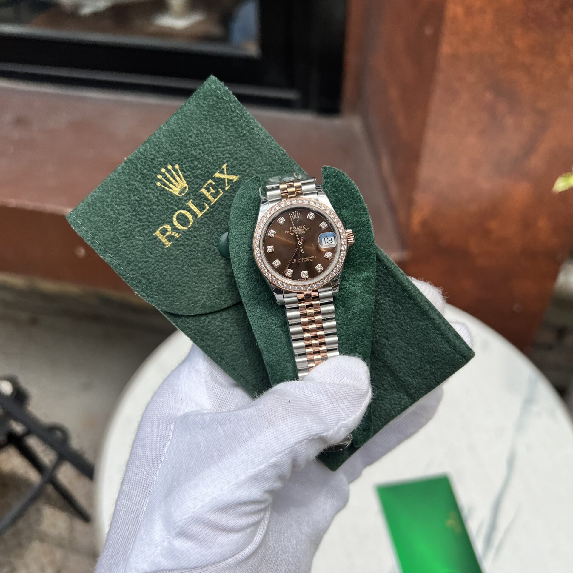 Rolex DateJust Women s Replica Watch Chocolate Dial Diamond Bezel EW Factory 31mm - Elite Watch Atelier