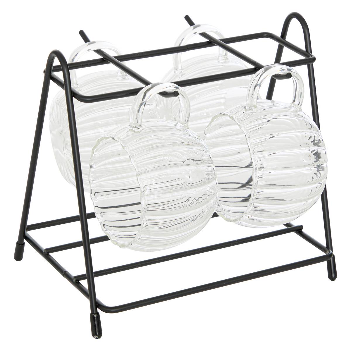 4 Cup Rack "Ivy" Borosilicate glass, 180 ml, Transparent
