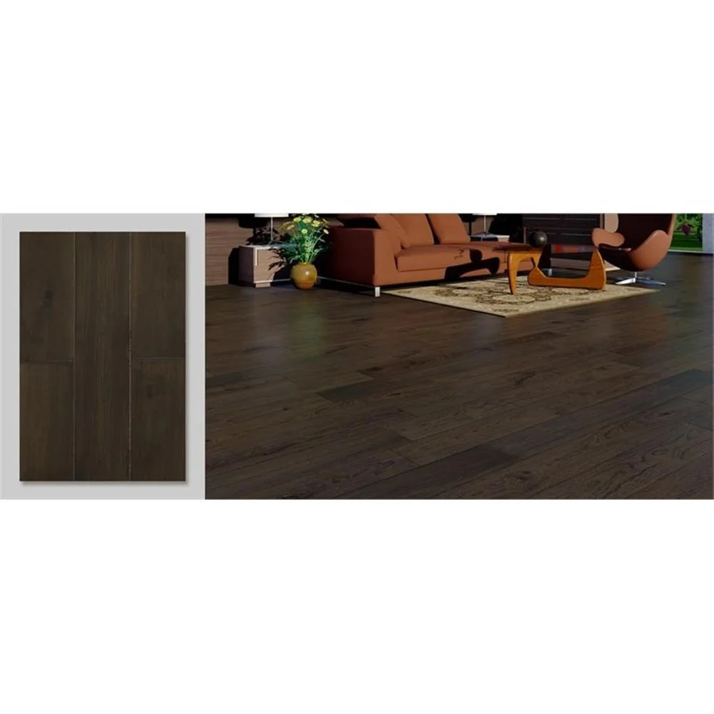 East West Furniture SP-7HH05 Sango Premier Engineered Wood Flooring - European Oak - 1/2 in x 7 in x Random Length Handscraped, 26.24 sqft/box, Shadow Grey