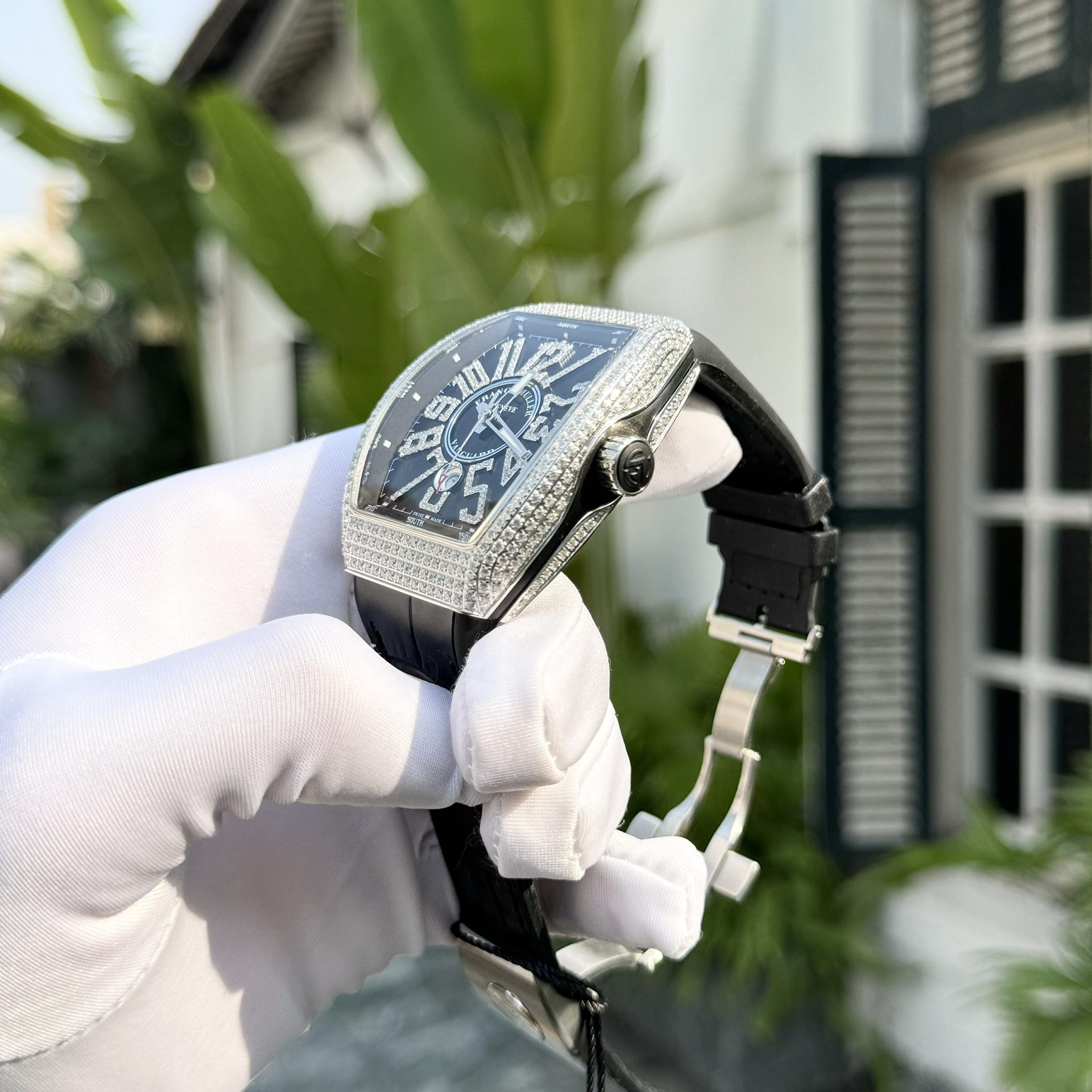 Franck Muller V45 SC DT Replica 11 Watch Black Dial With Stone  Factory ABF 45mm - Top club