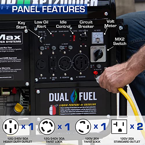 DuroMax Dual Fuel Generator 12,000W Gas/Propane, 457cc 4-Stroke - XP12000EH - Image 11 DuroMax Dual Fuel Generator 12,000W Gas/Propane, 457cc 4-Stroke - XP12000EH - Image 11