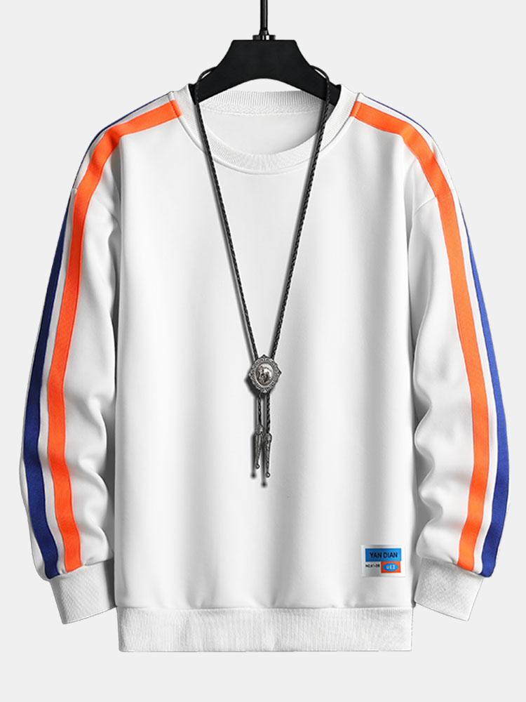 Contrast Webbing Crew Neck Sweatshirt