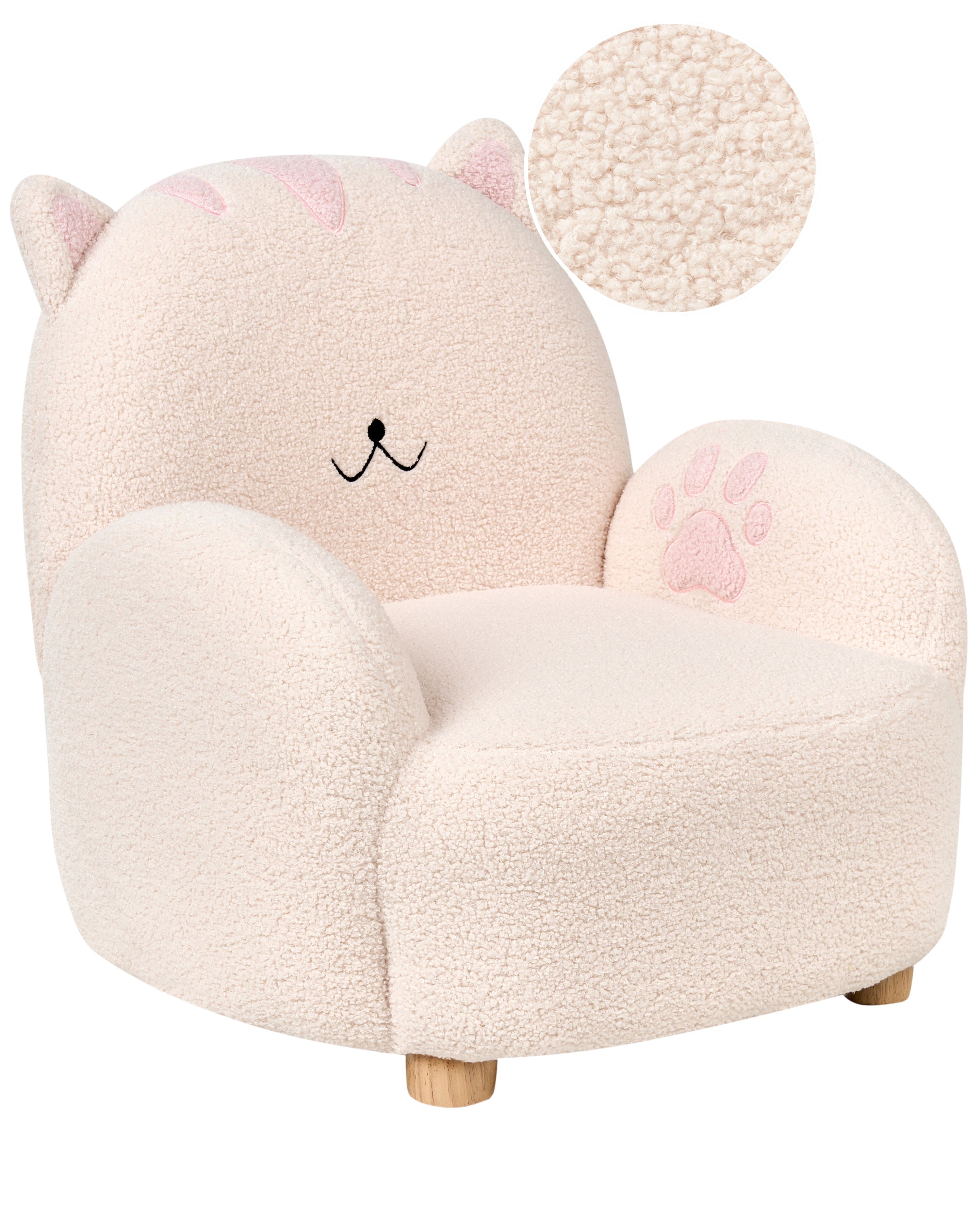 Kids Armchair Cat ZOAR Boucle Off-White