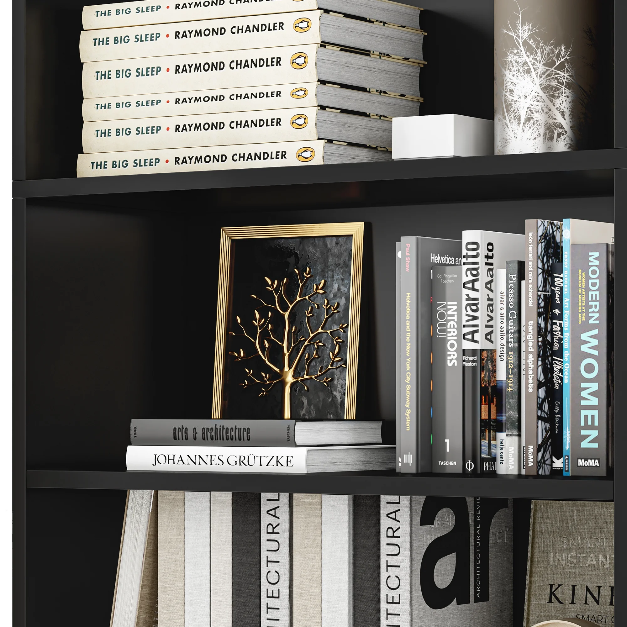 Homfa 74.3�� Double Wide 6-Tier Bookcase, Extra Large Wooden Freestanding Display Bookshelf for Home Office Living Room, White - Image 31