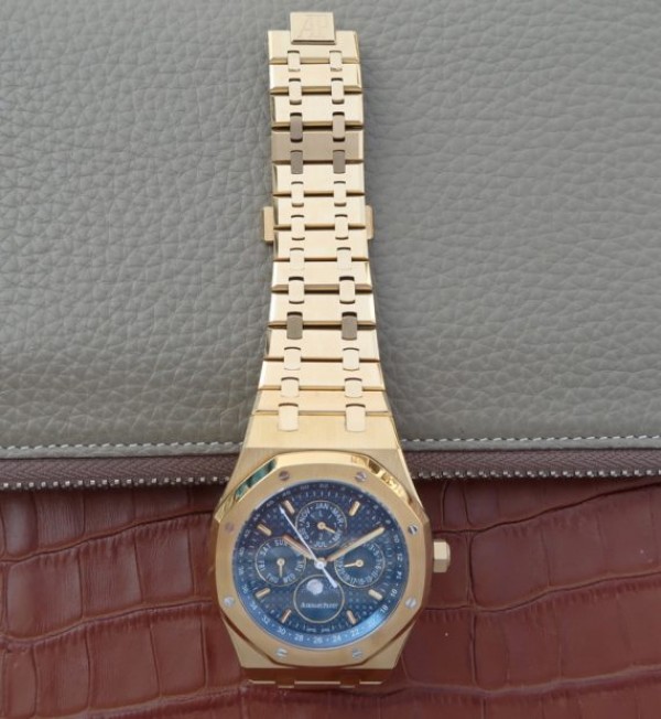 Replica Audemars Piguet JF Royal Oak 41mm 26574 YG Blue Dial White Hand A5134 - Top club