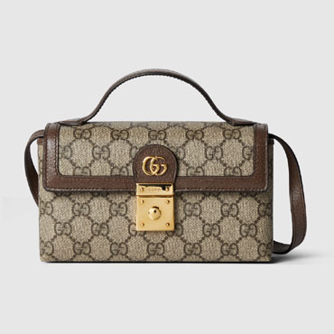 Gucci Ophidia mini top handle bag in beige ebony 772314