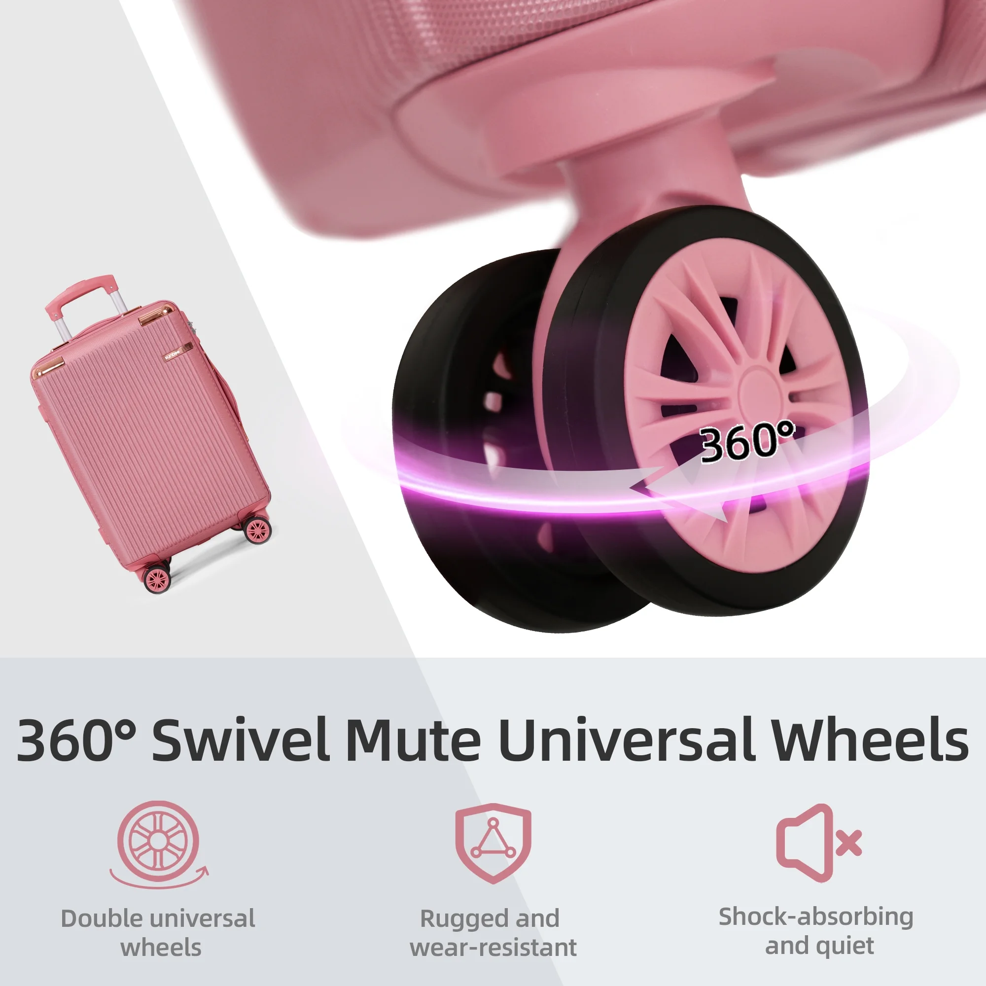 Sunbee Hardside Luggage Set 3 Piece Set Lightweight Suitcase with TSA Lock Spinner Wheels - Image 4