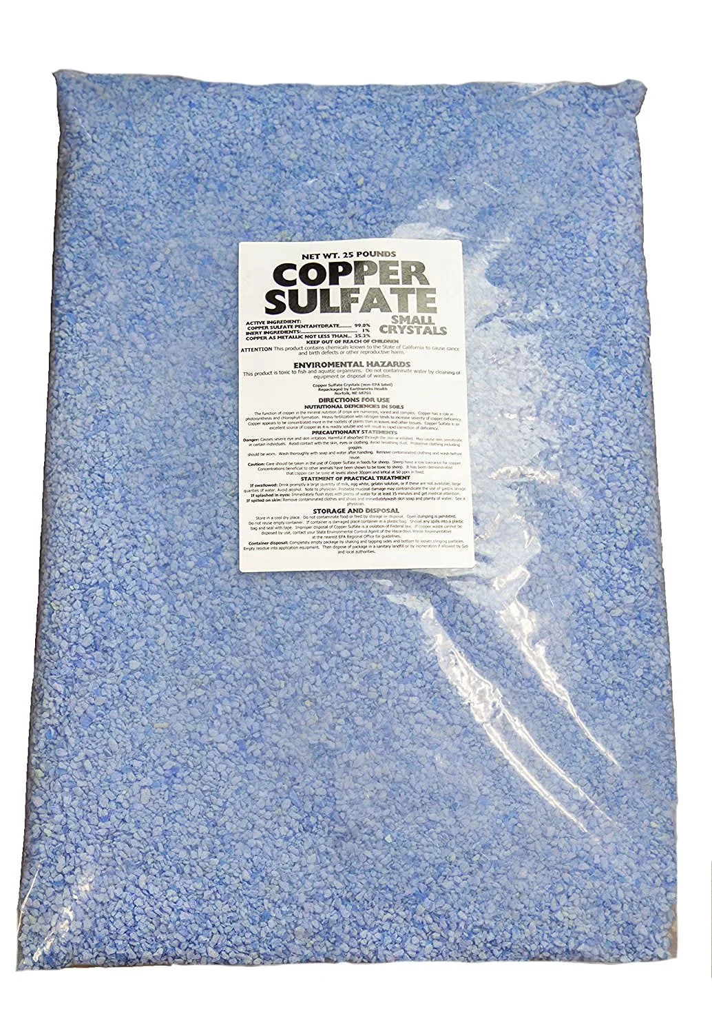 Earthworks Health Copper Sulfate Fine Crystals 25 lb Bag - Image 6 Earthworks Health Copper Sulfate Fine Crystals 25 lb Bag - Image 6