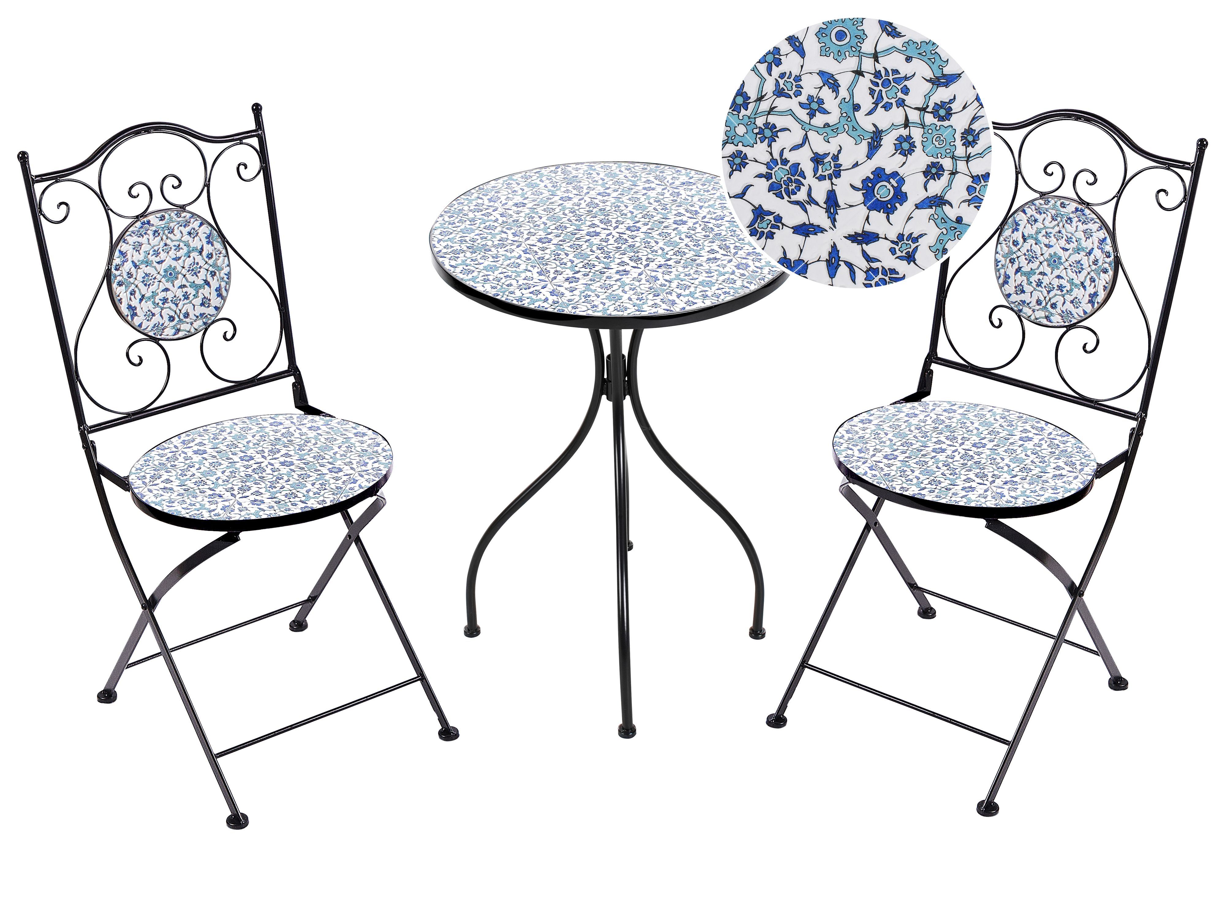 Bistro Set Folding CHAPECO Metal Black