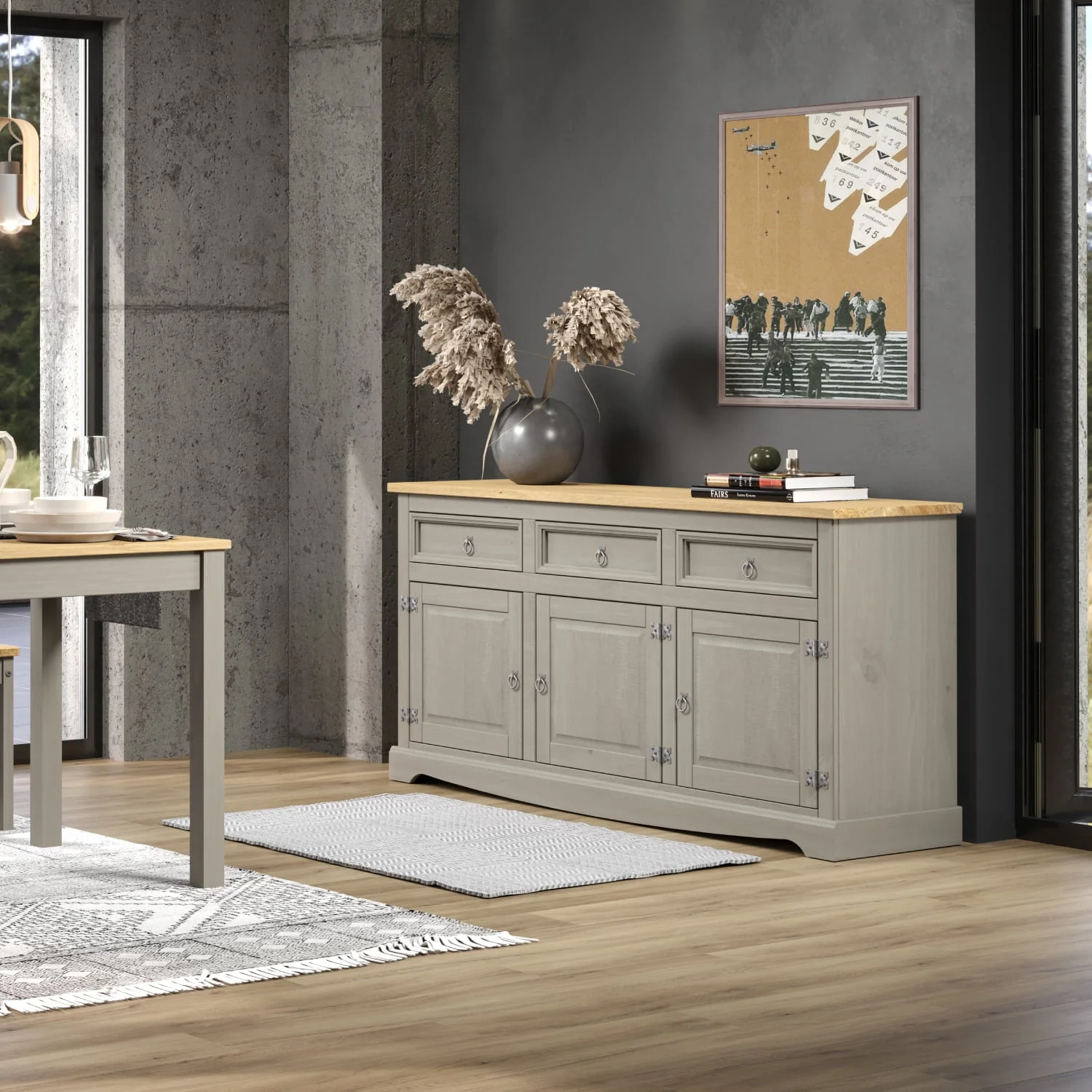 Wood Buffet Sideboard Corona Gray | Furniture Dash COG917 - Image 6
