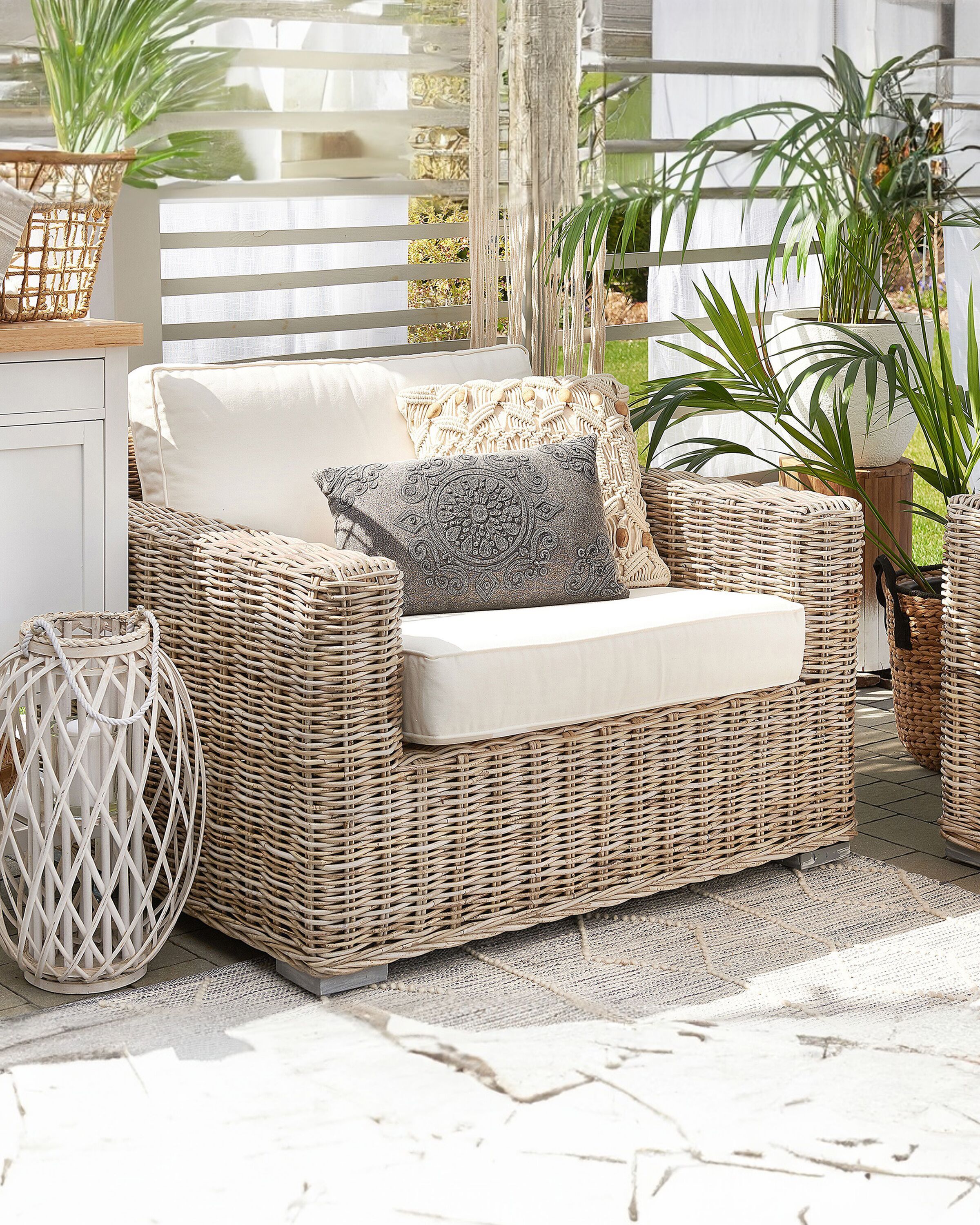 Outdoor Cushion Cover Set ARDEA White