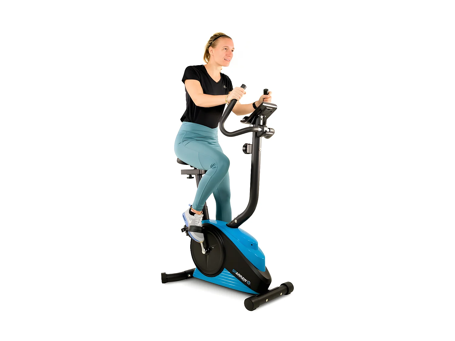 Vélo d'appartement CAMPO Roue d'inertie 3kg - 8 niveaux de résistance, Capteurs Pouls, Ecran d'entraînement, Réglable