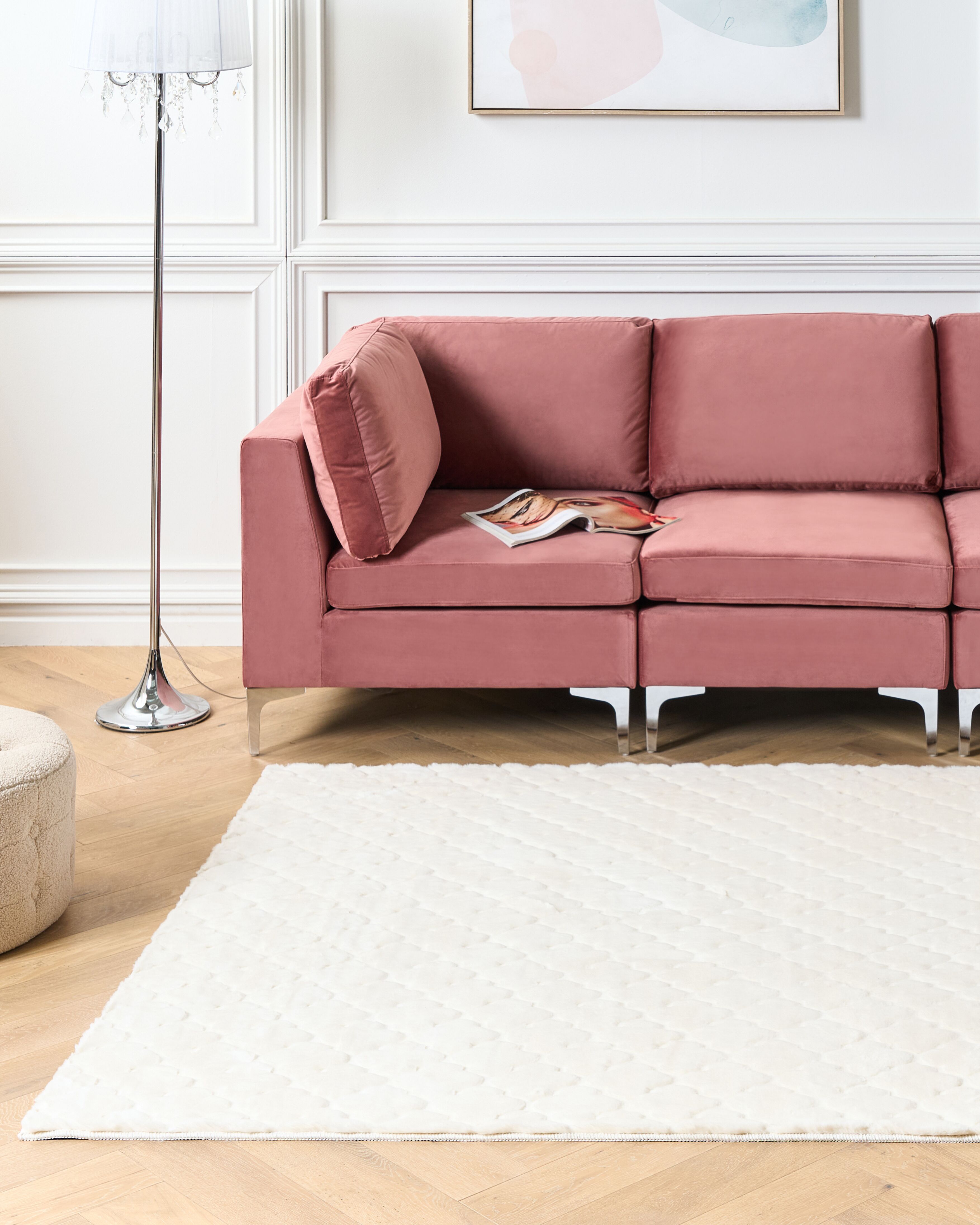 Faux Fur Rug GHARO White 160 x 230 cm