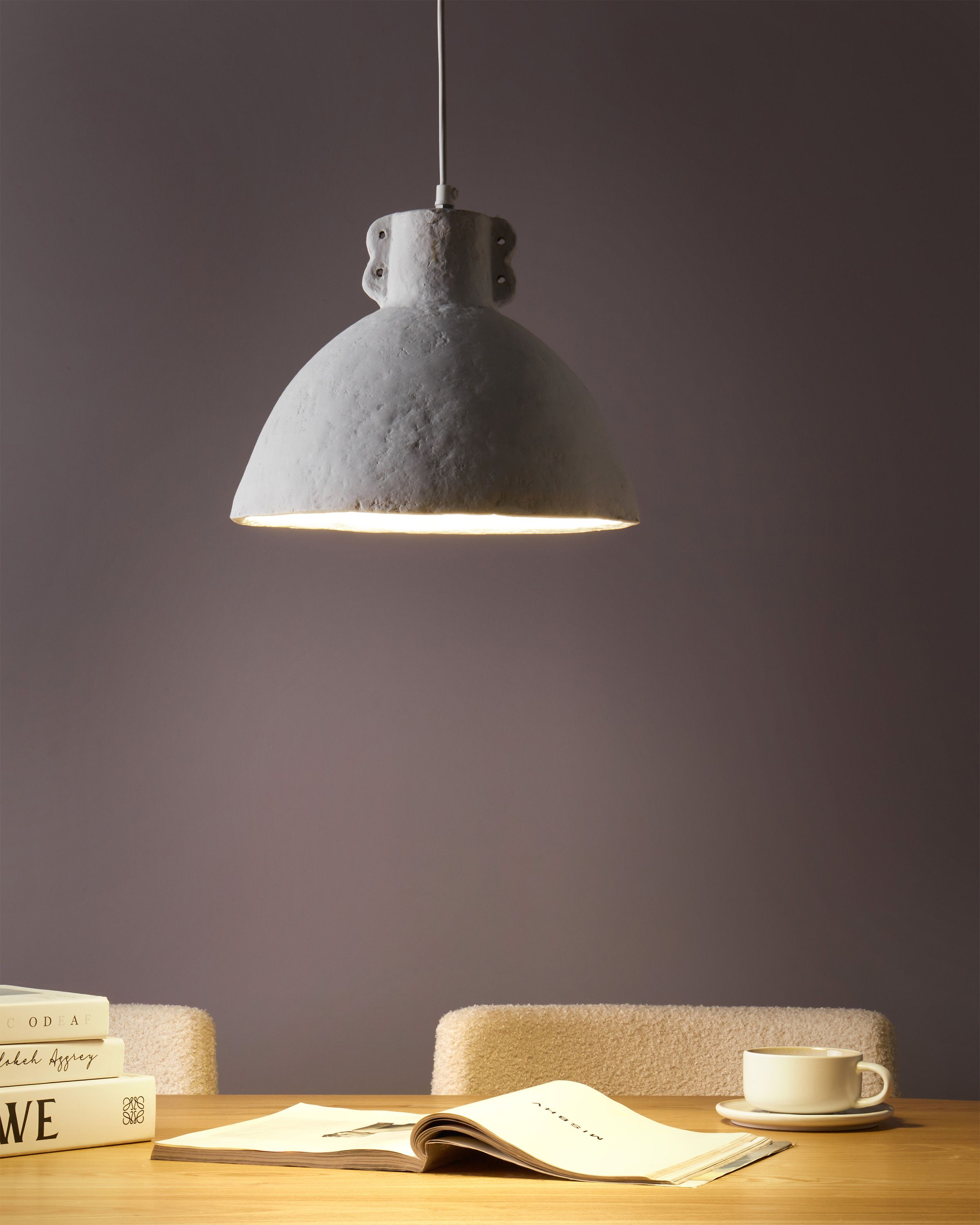 Pendant Lamp MIGUELETE Papier-Mâché White