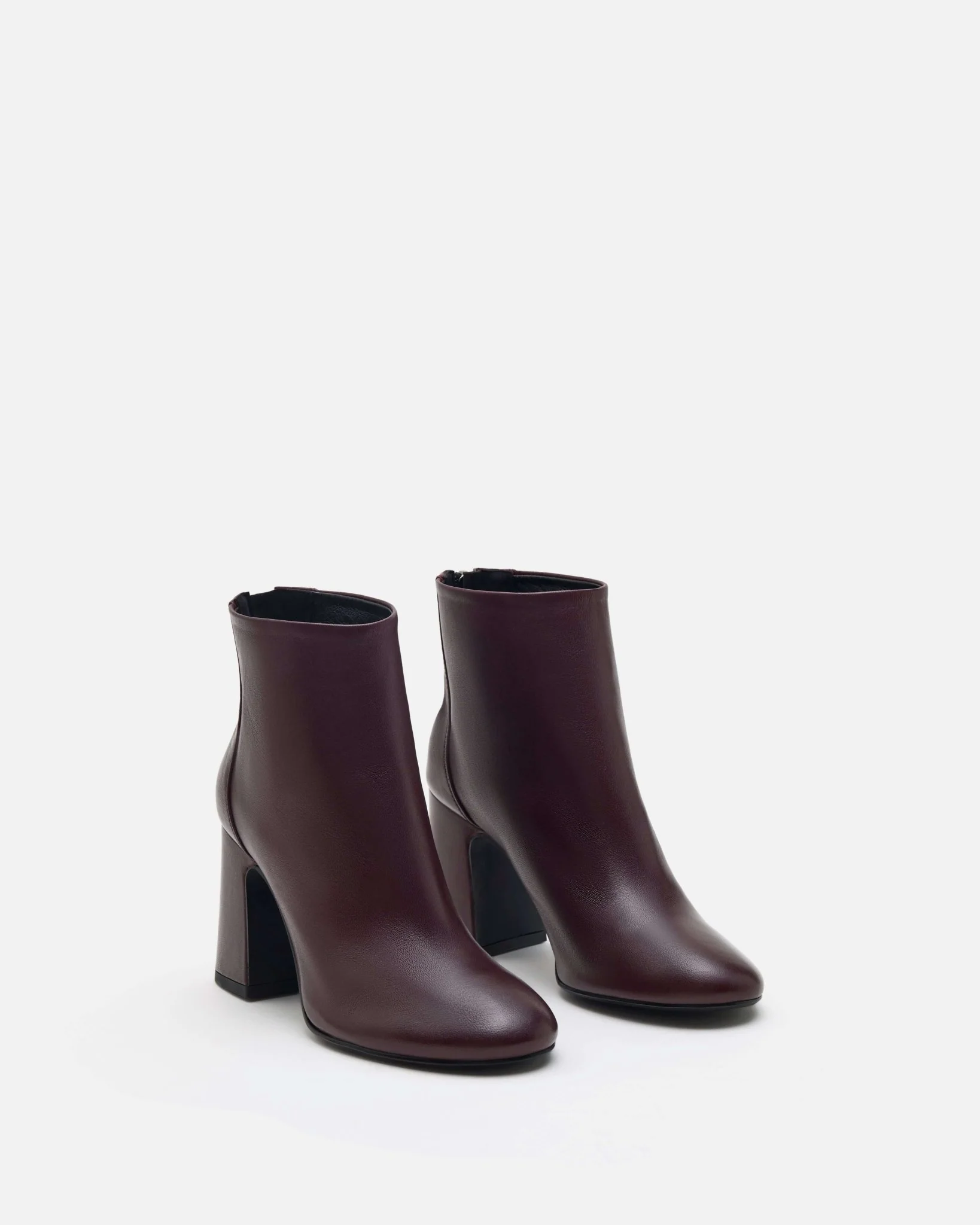 BOTTINES FRIDA - En cuir à zip pourpre