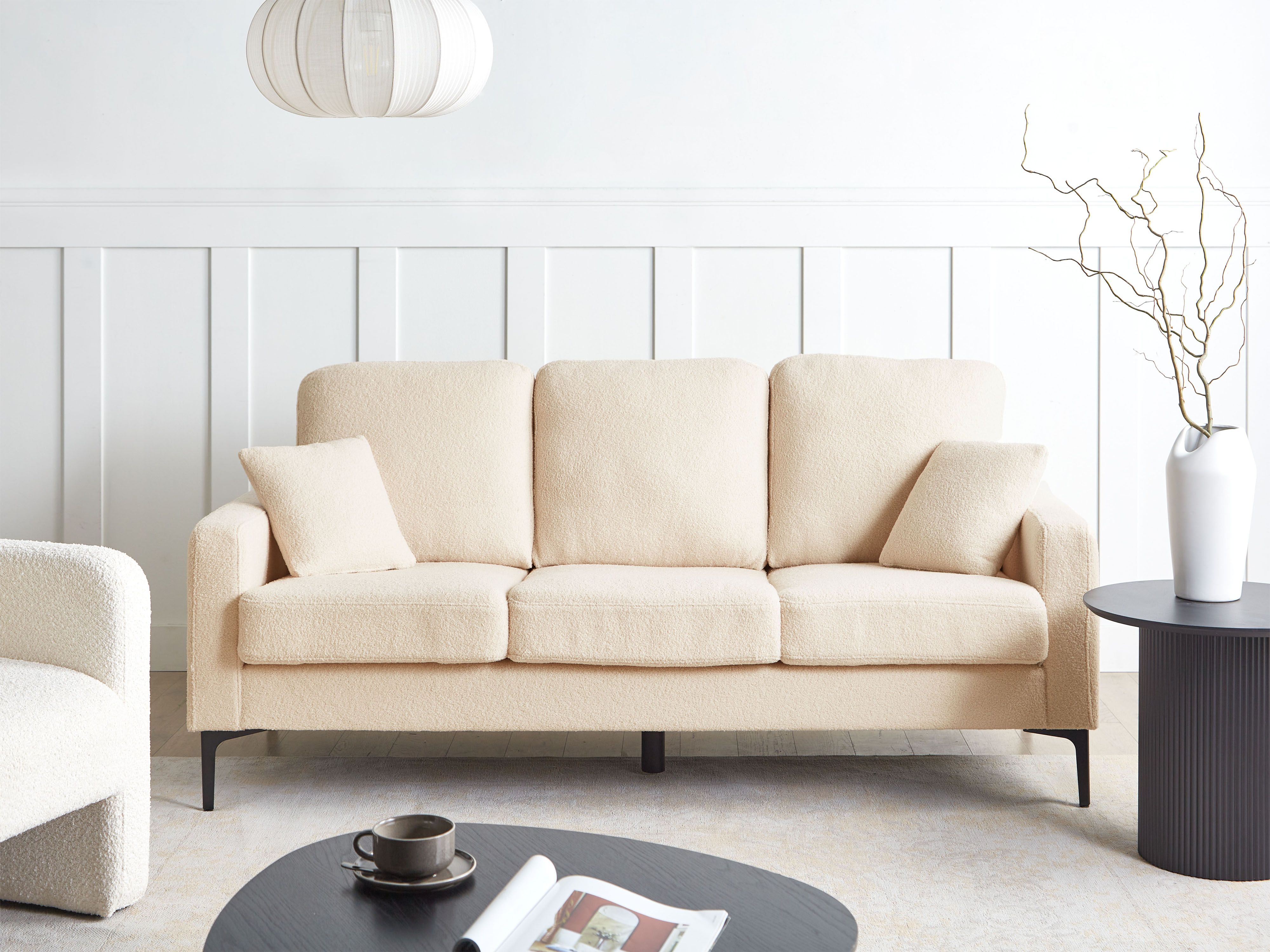 Sofa 3 Seater GAVLE Boucle Beige