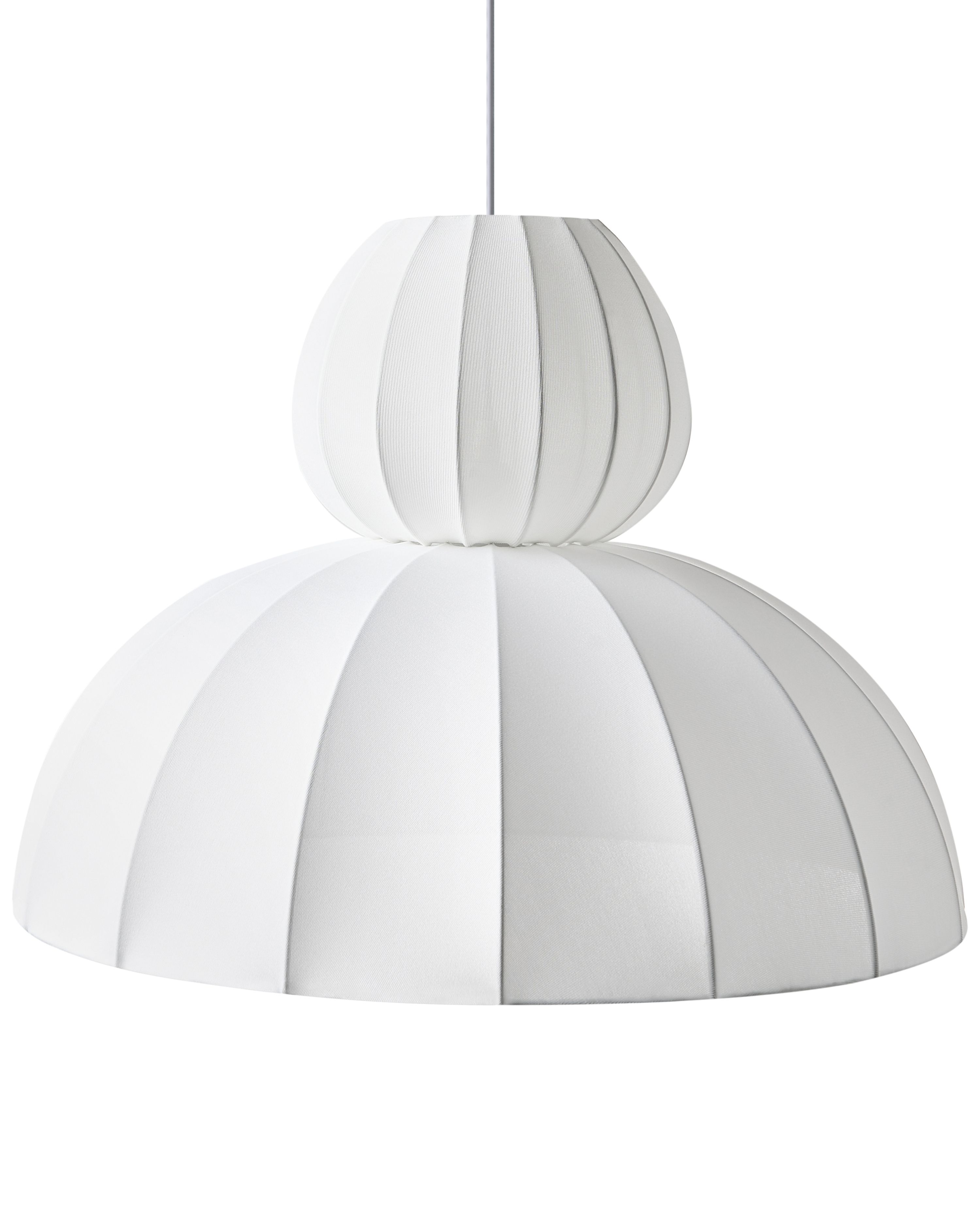 Pendant Lamp GOELETTE Faux Silk White